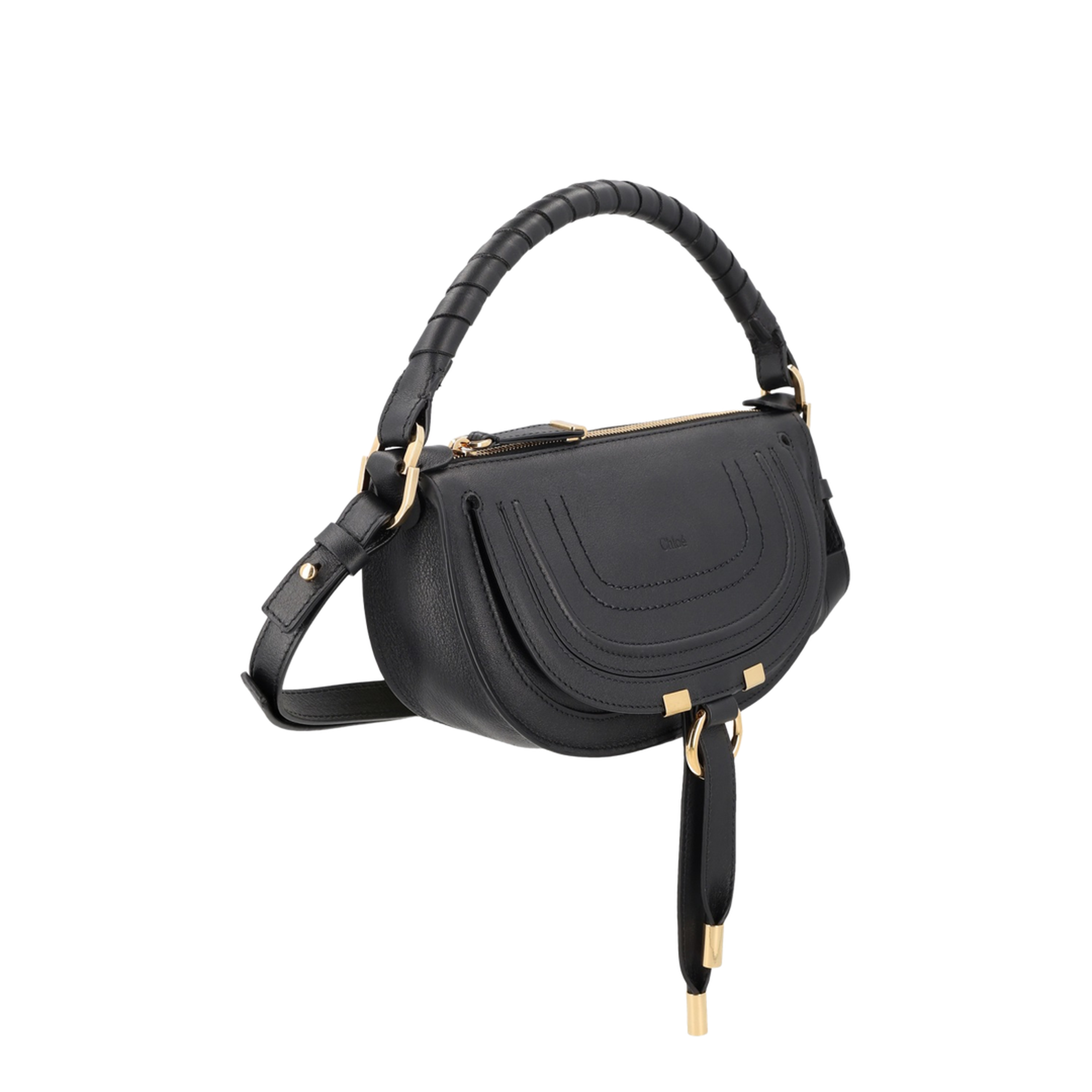 Marcie Mini Smooth Calfskin Shoulder Bag - Black - Image 2