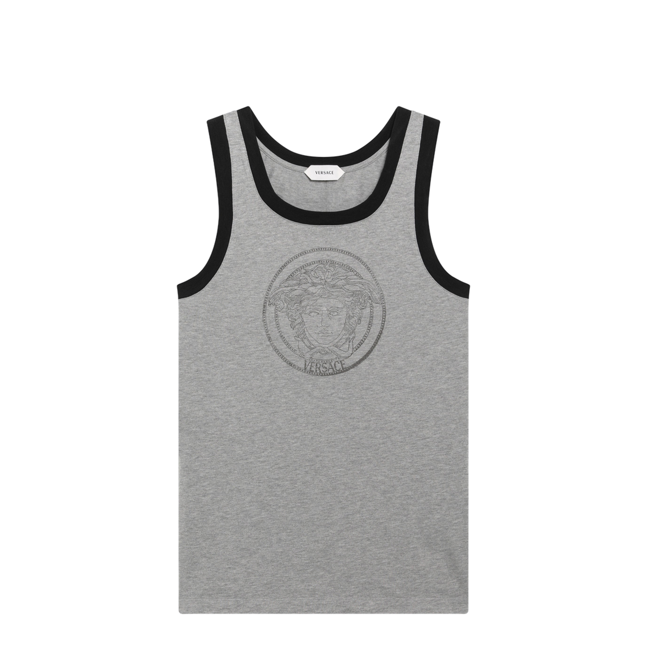 Light Grey Cotton Jersey T-Shirt with Logo Print - Image 1