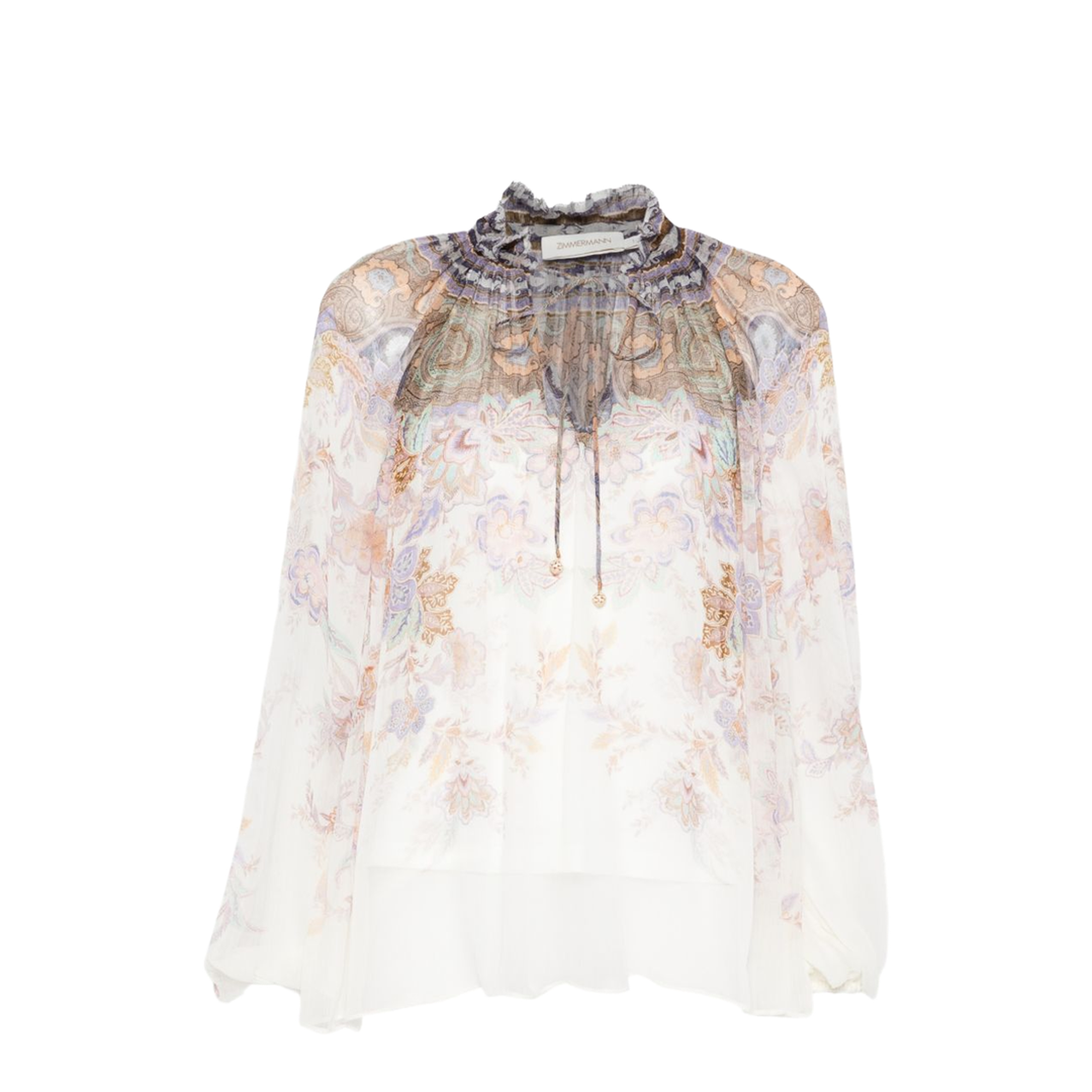 Luna Billow Puffed-Sleeve Blouse - Image 1