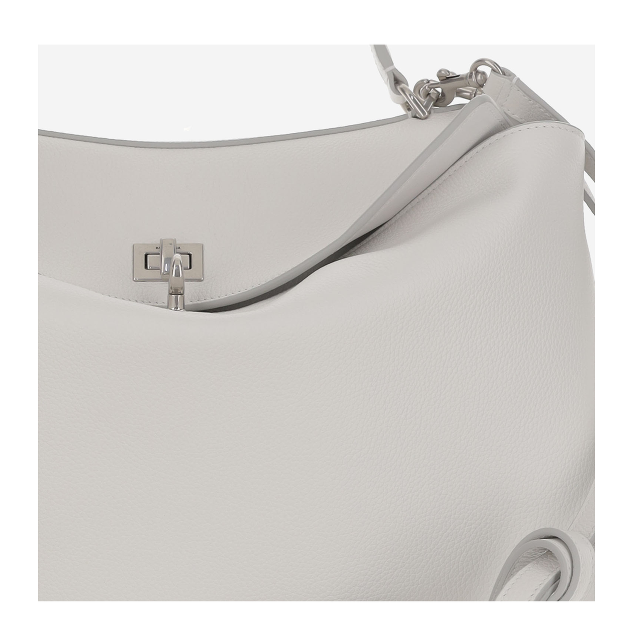 Chalk Medium Rodeo Leather Handbag - White - Image 5