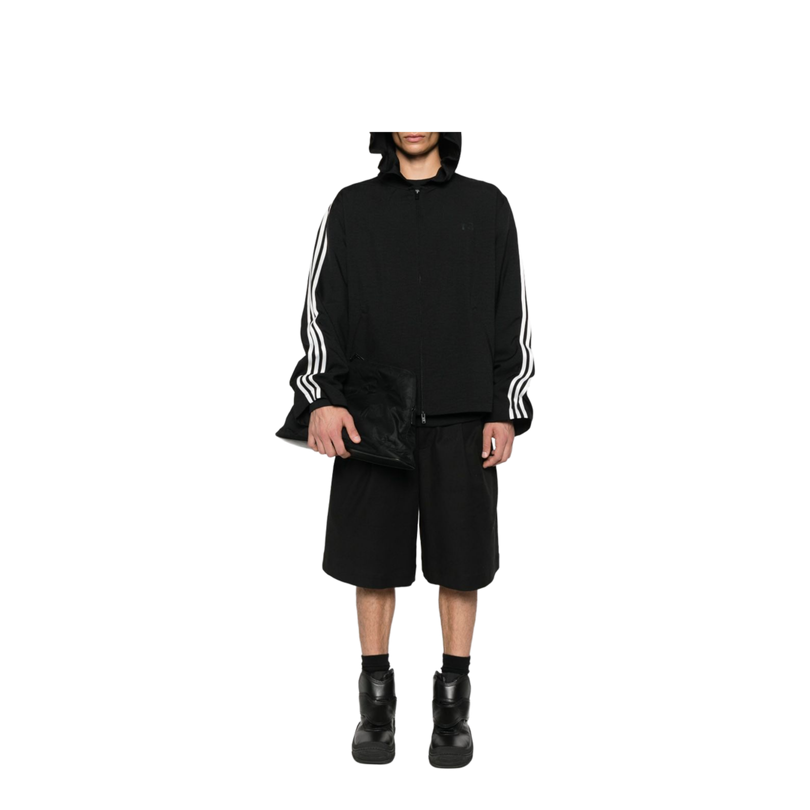 Hooded Neckline Zip Fastening Long Sleeves Relaxed Fit Hoodie - Image 4
