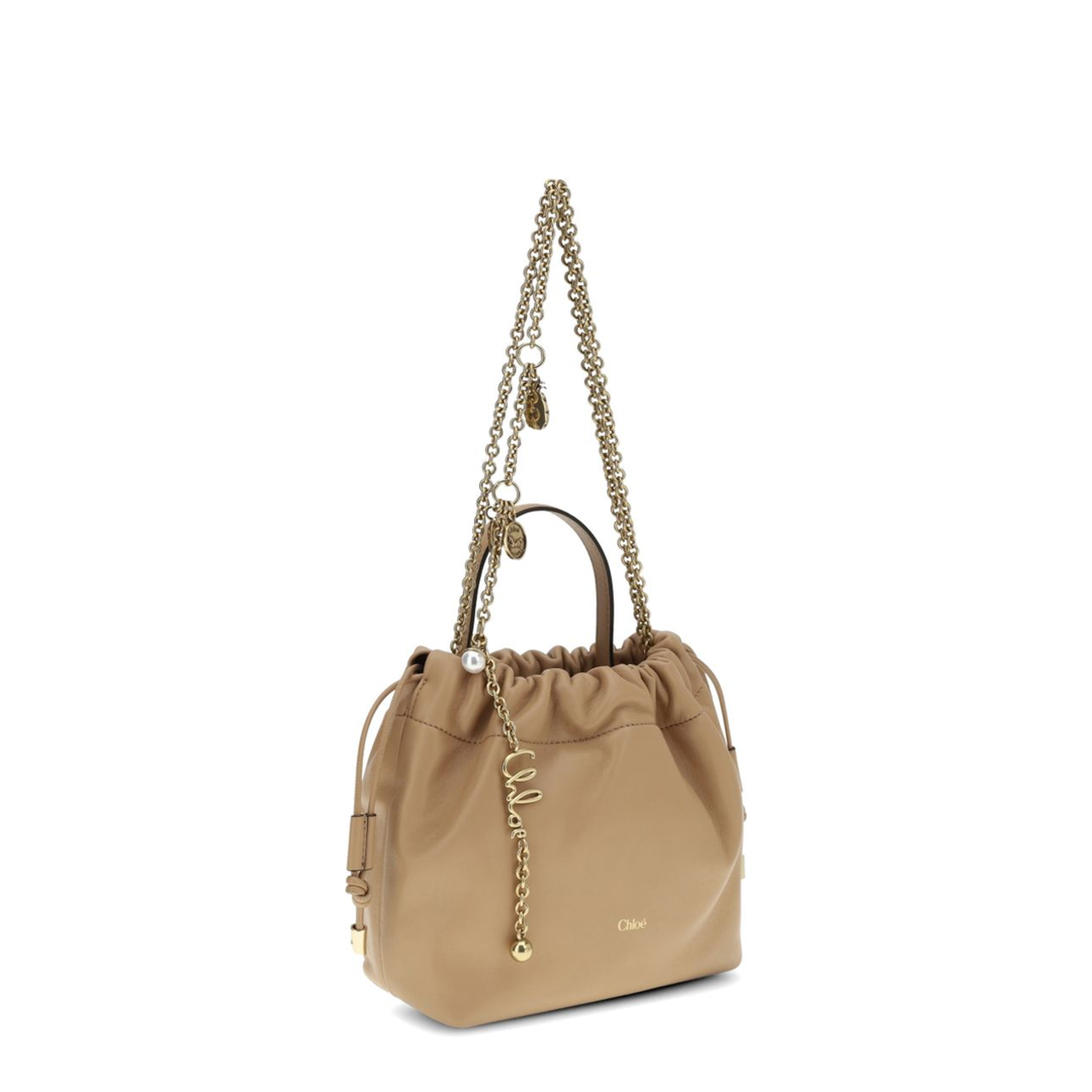 Icons Medium Lamb Leather Crossbody - Beige - Image 3