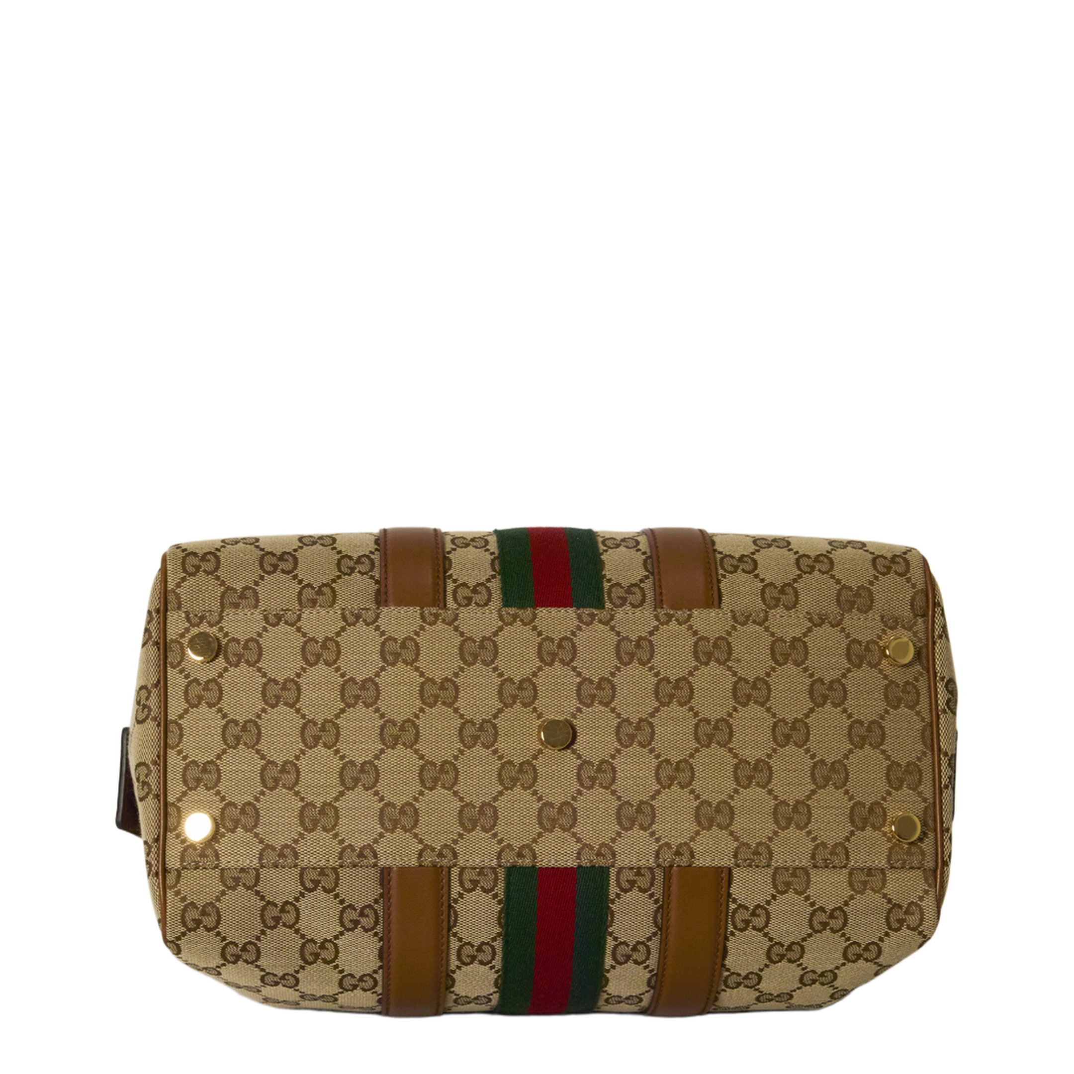 Ophidia Medium GG Canvas Boston Bag - Beige/Brown - Image 3