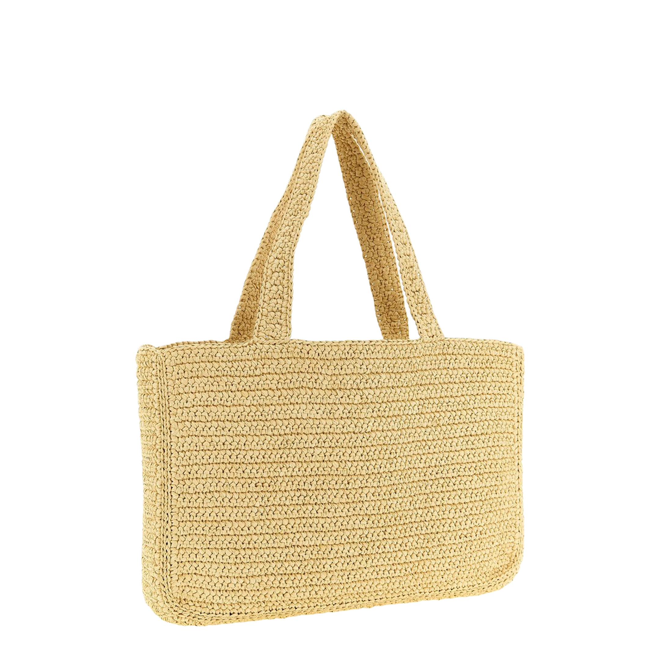 Viva Superstar Large Synthetic Raffia Shopping Bag - Natural - Image 2