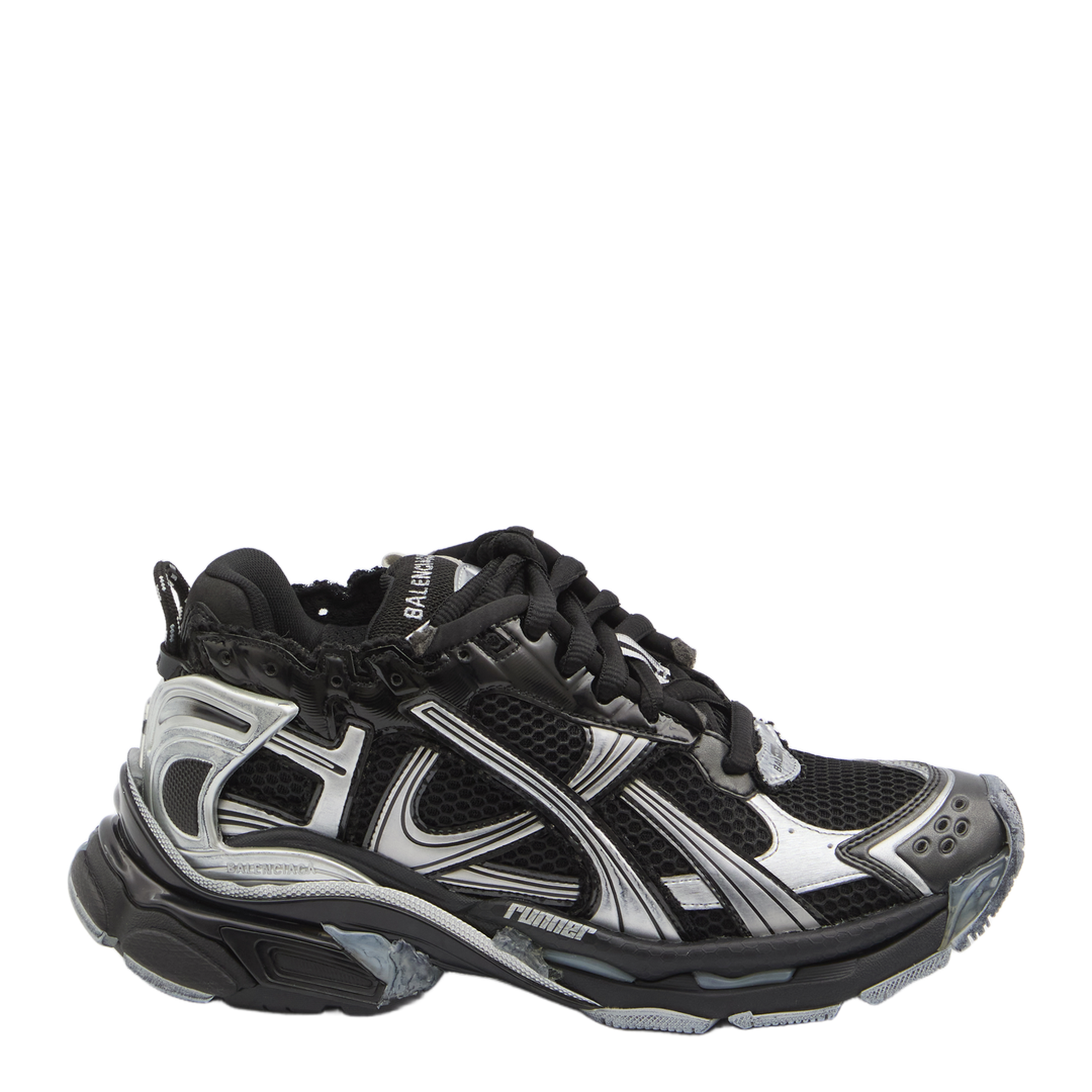 Runner Sneaker in Black/Silver - Image 1