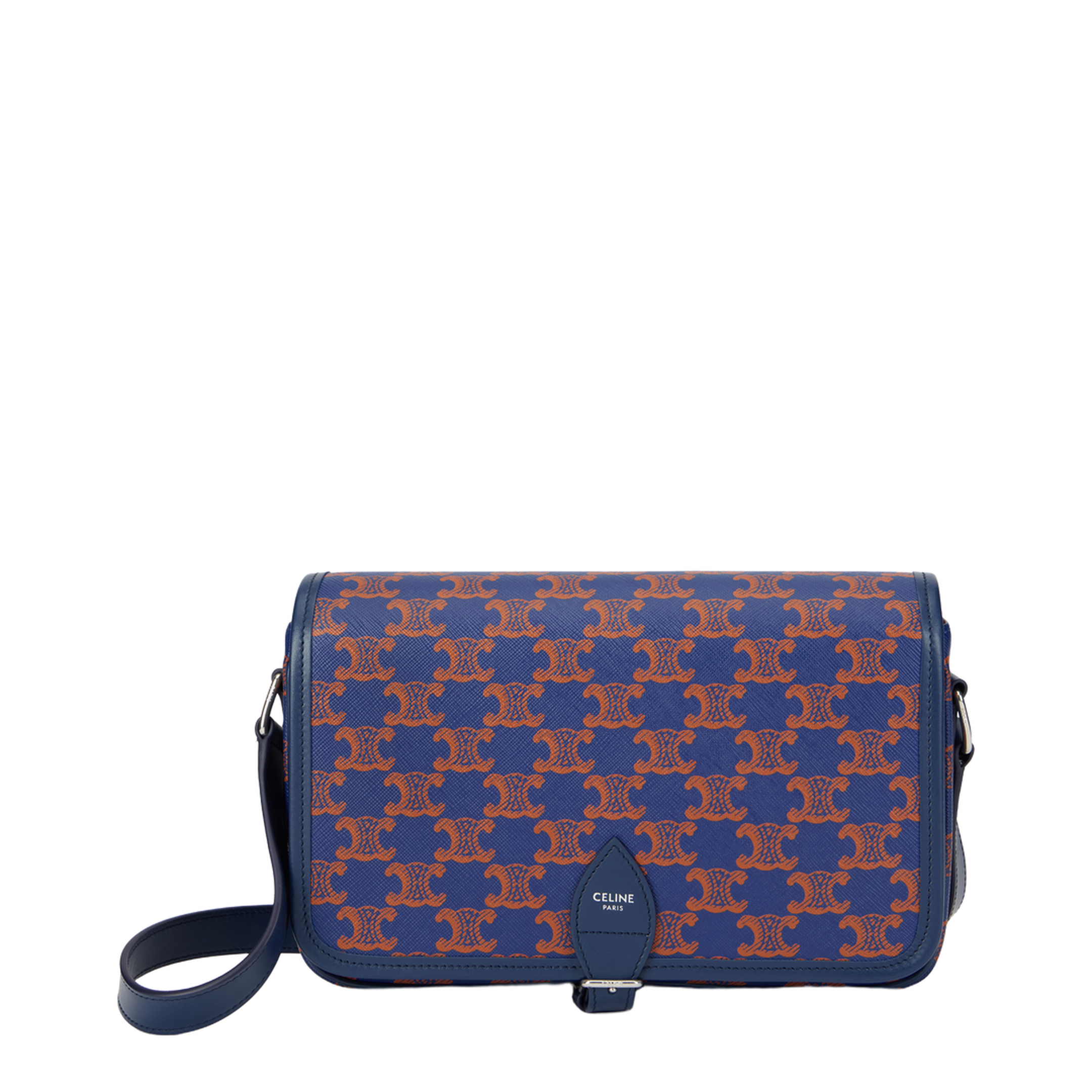 Folco Small Triomphe Canvas Calfskin Messenger - Deep Navy - Image 5