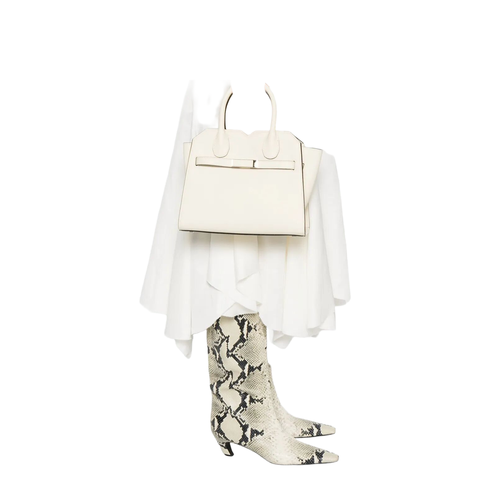 Milano Mini Hand Bag Leather White - Image 4