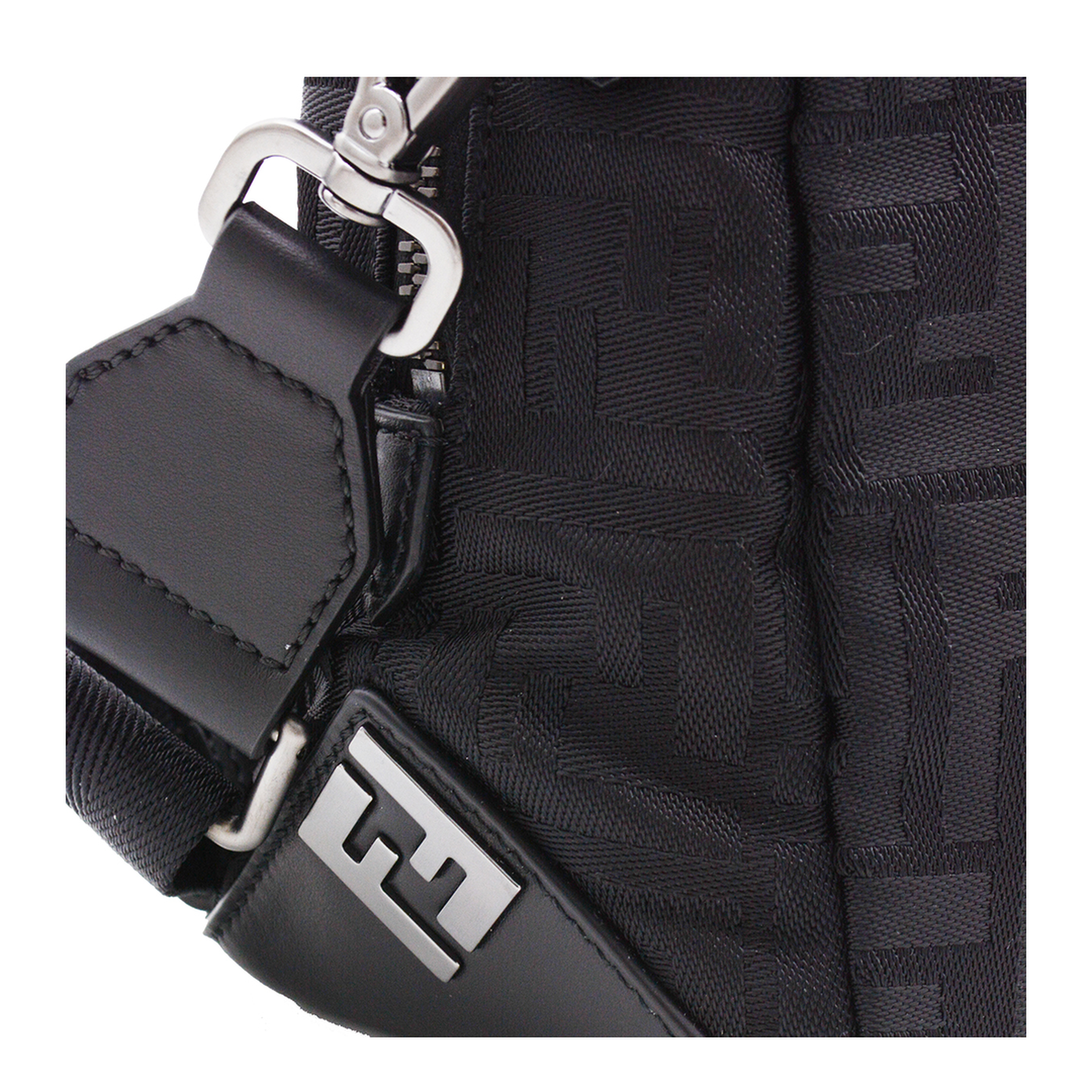 Lui Medium Nylon & Calf Leather Shoulder Bag - Black - Image 9