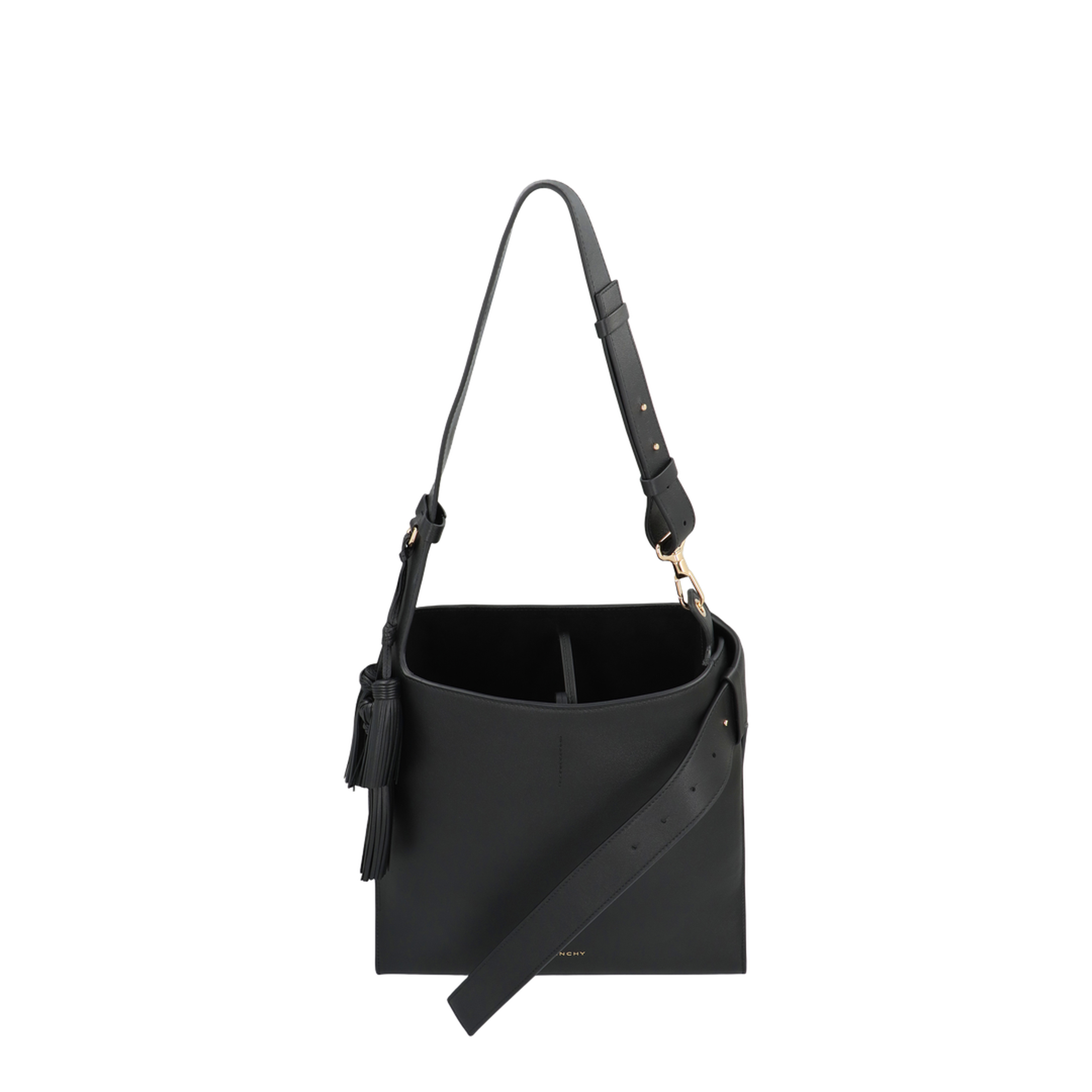 Medium Calfskin Belted Hobo Bag - Black - Image 5