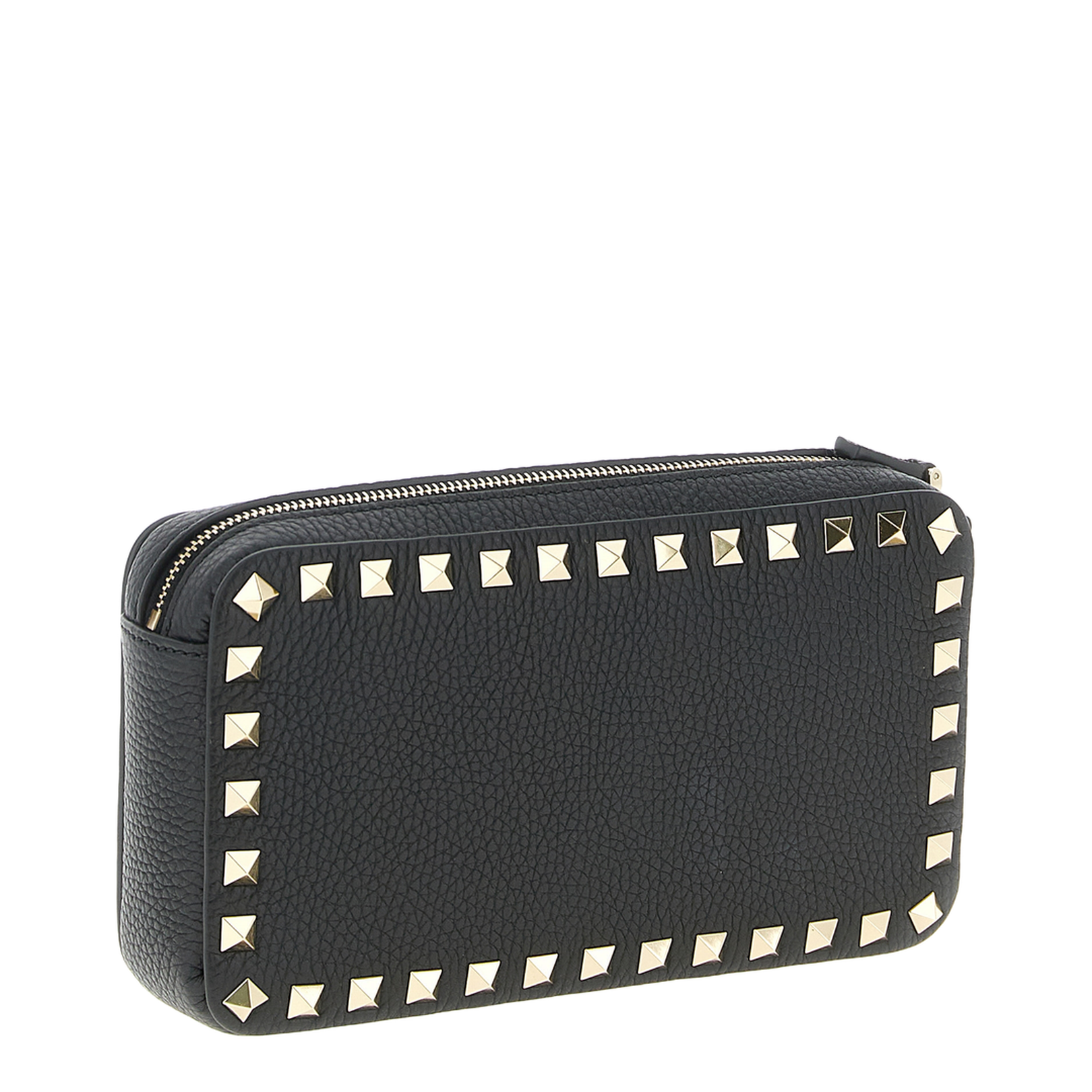 Rockstud Clutch Bag Leather Black - Image 2
