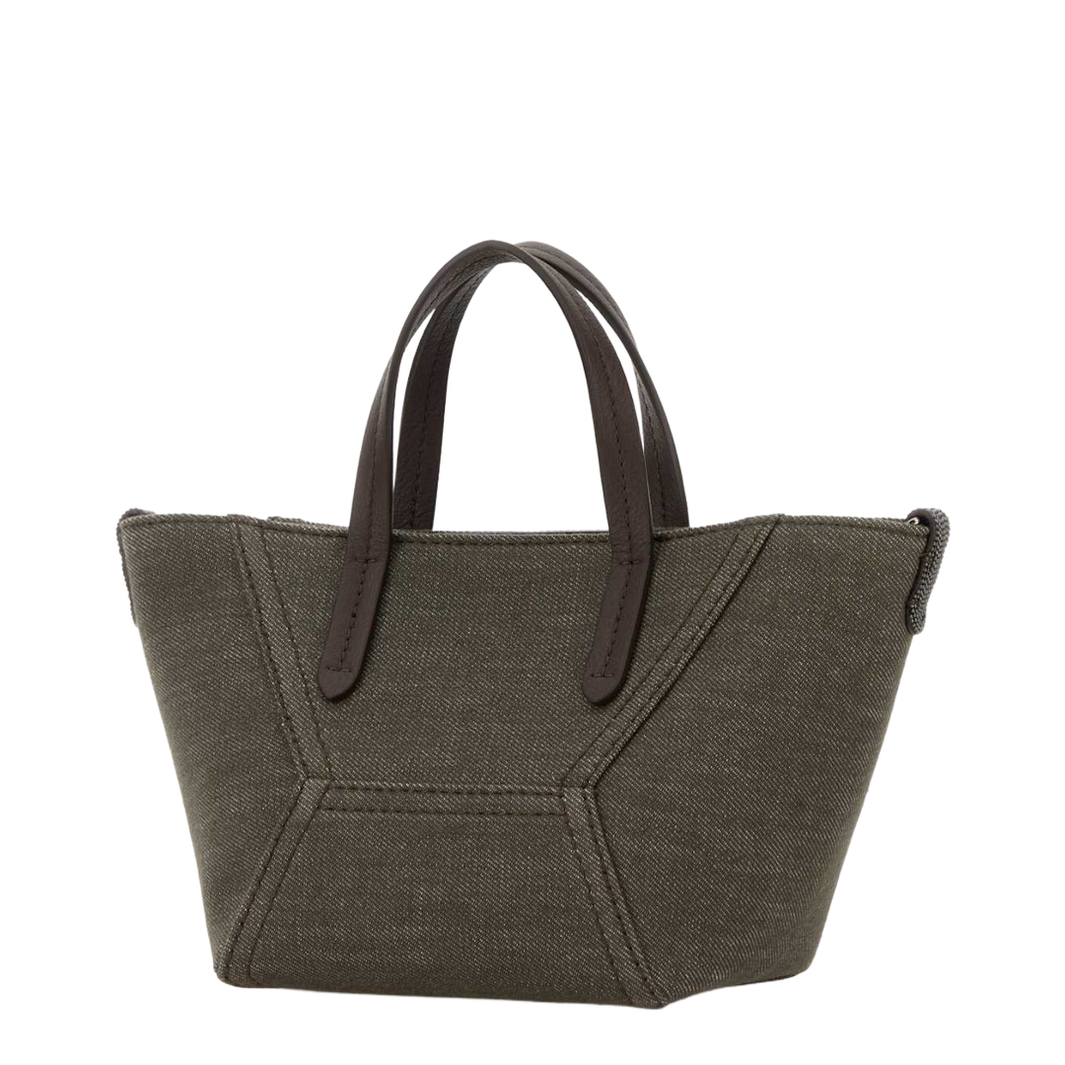 Fabric Top-Handle Tote - Olive Green - Image 2
