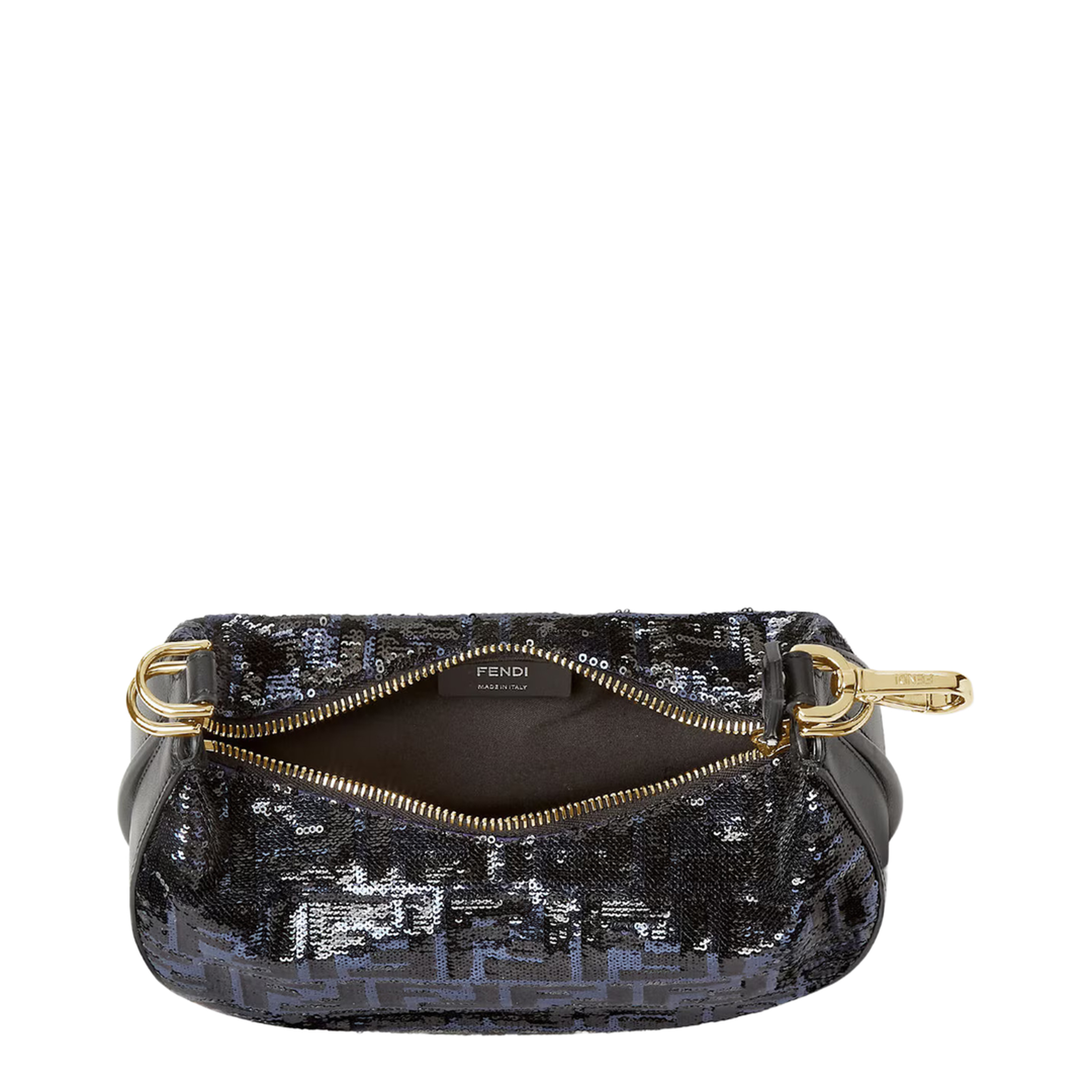 Fendigraphy Mini Sequin Hobo Bag - Blue and Black - Image 3