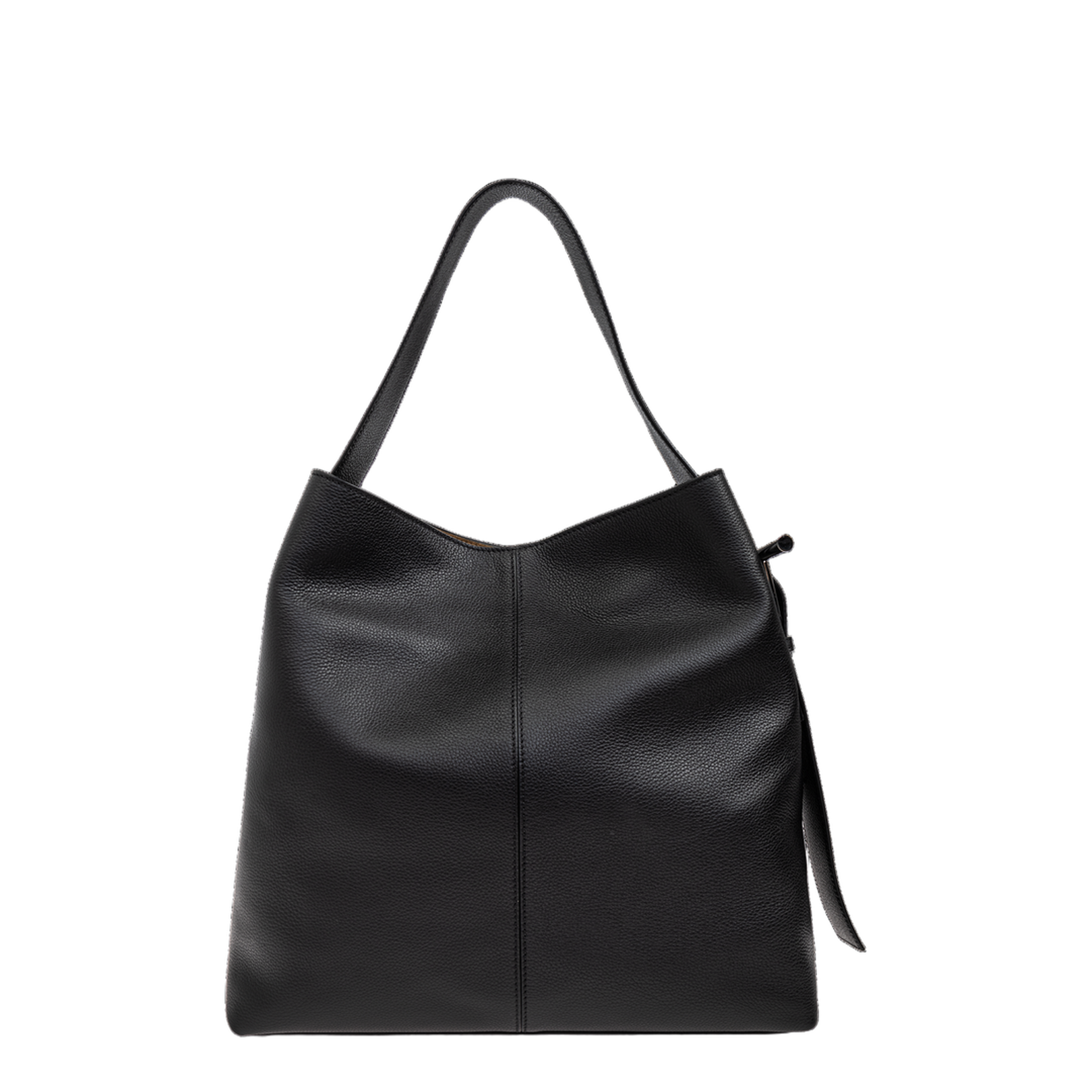 T-Bar Calfskin Sling Shoulder Bag - Black - Image 1