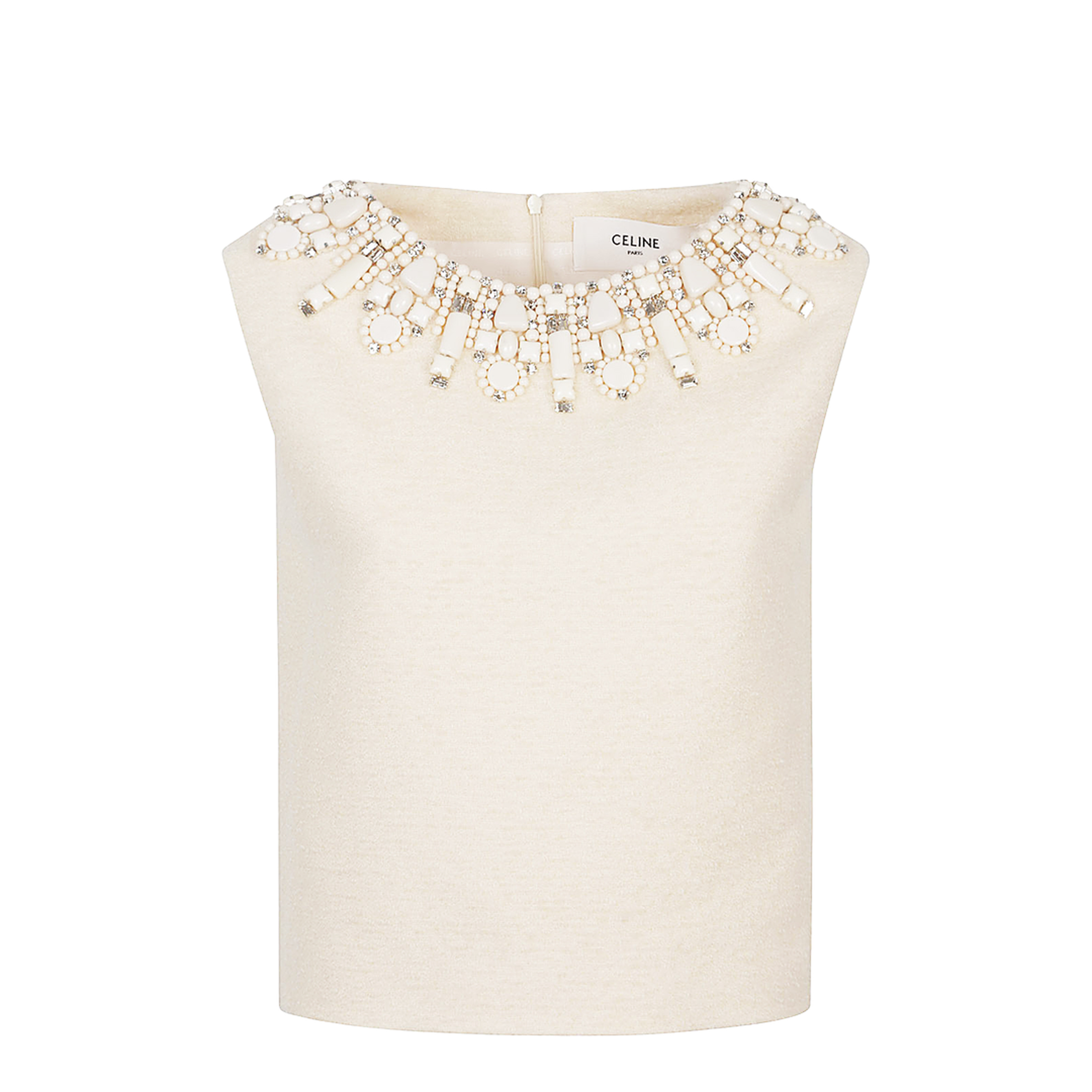 Embroidered Top in Bouclette Natté - Image 1