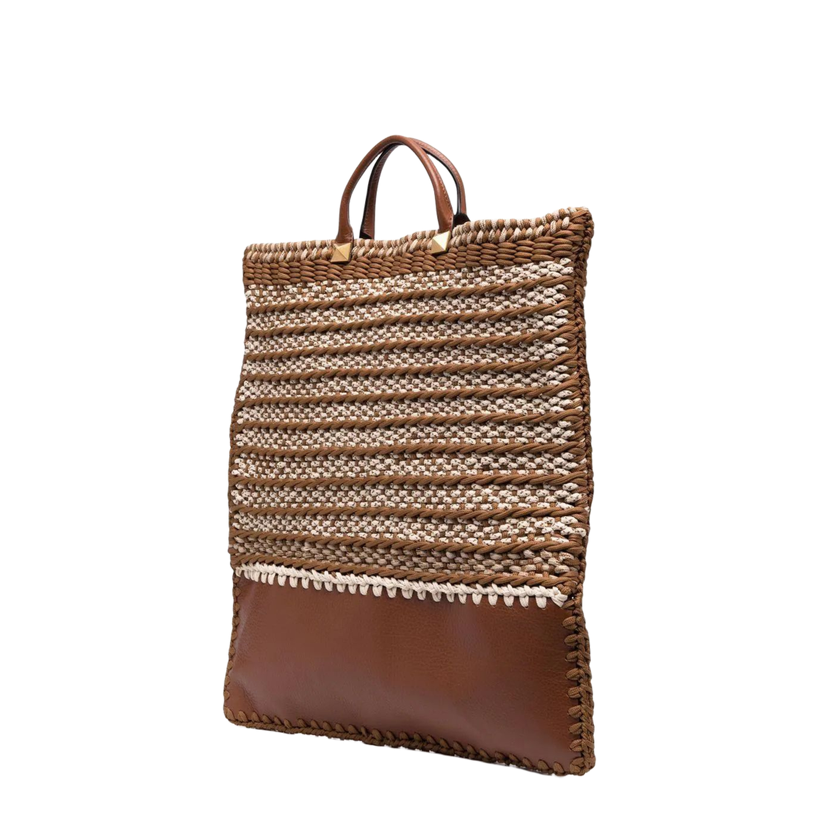 Multicolor Crochet And Leather Shopping Bag - Image 5