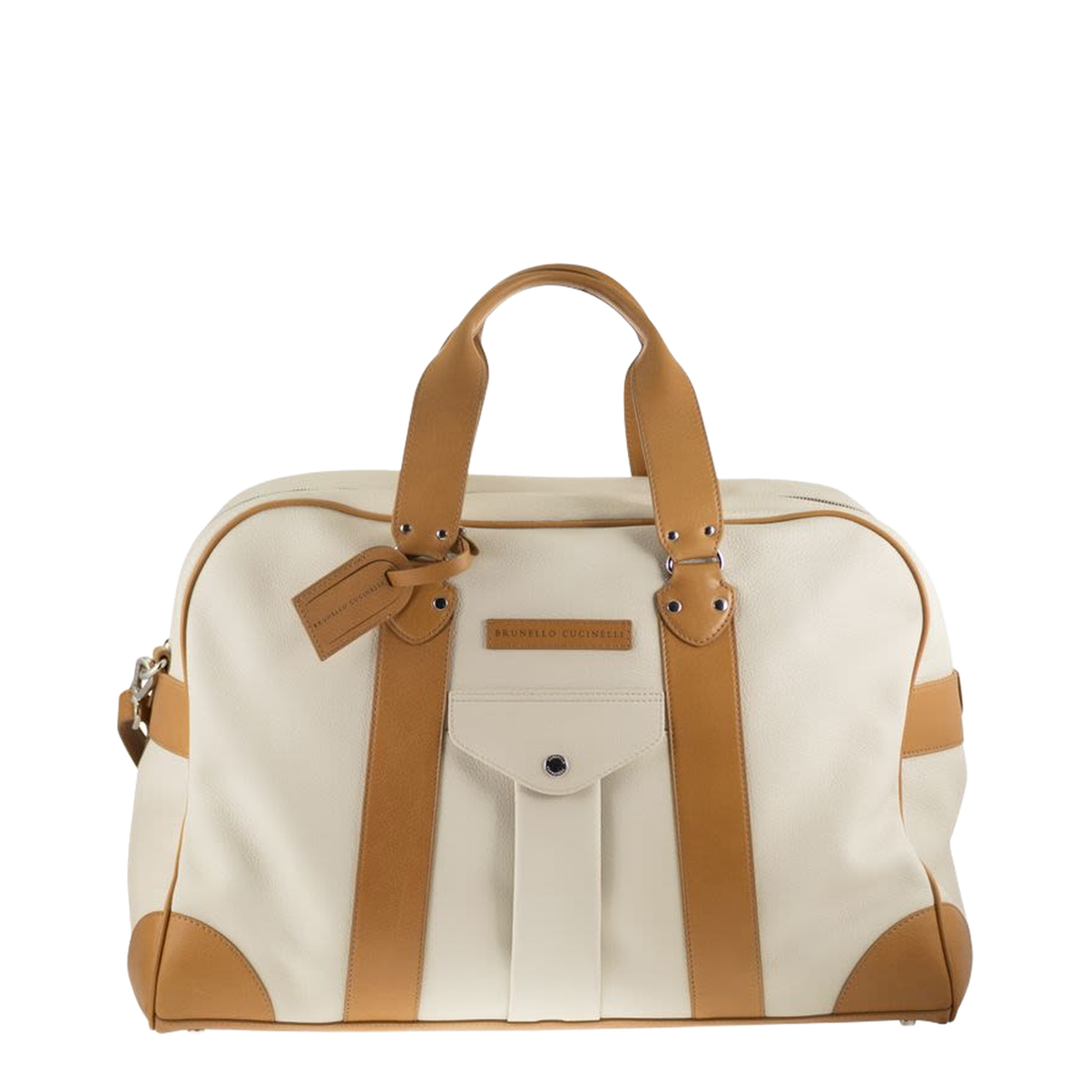 Large Calf Leather Duffle Bag - Ivory - Image 1