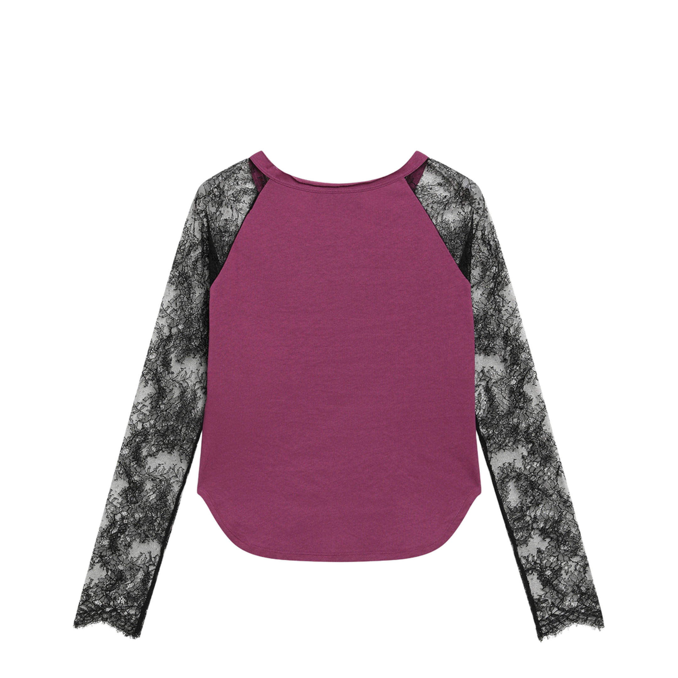 Cyclamen Panther 60 T-shirt with black lace sleeves - Image 2