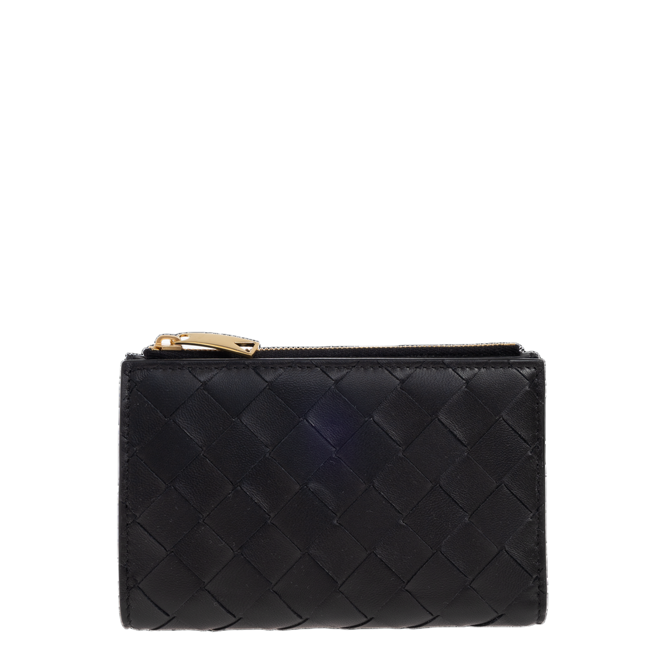 Intrecciato Medium Bi-Fold Wallet in Black - Image 1
