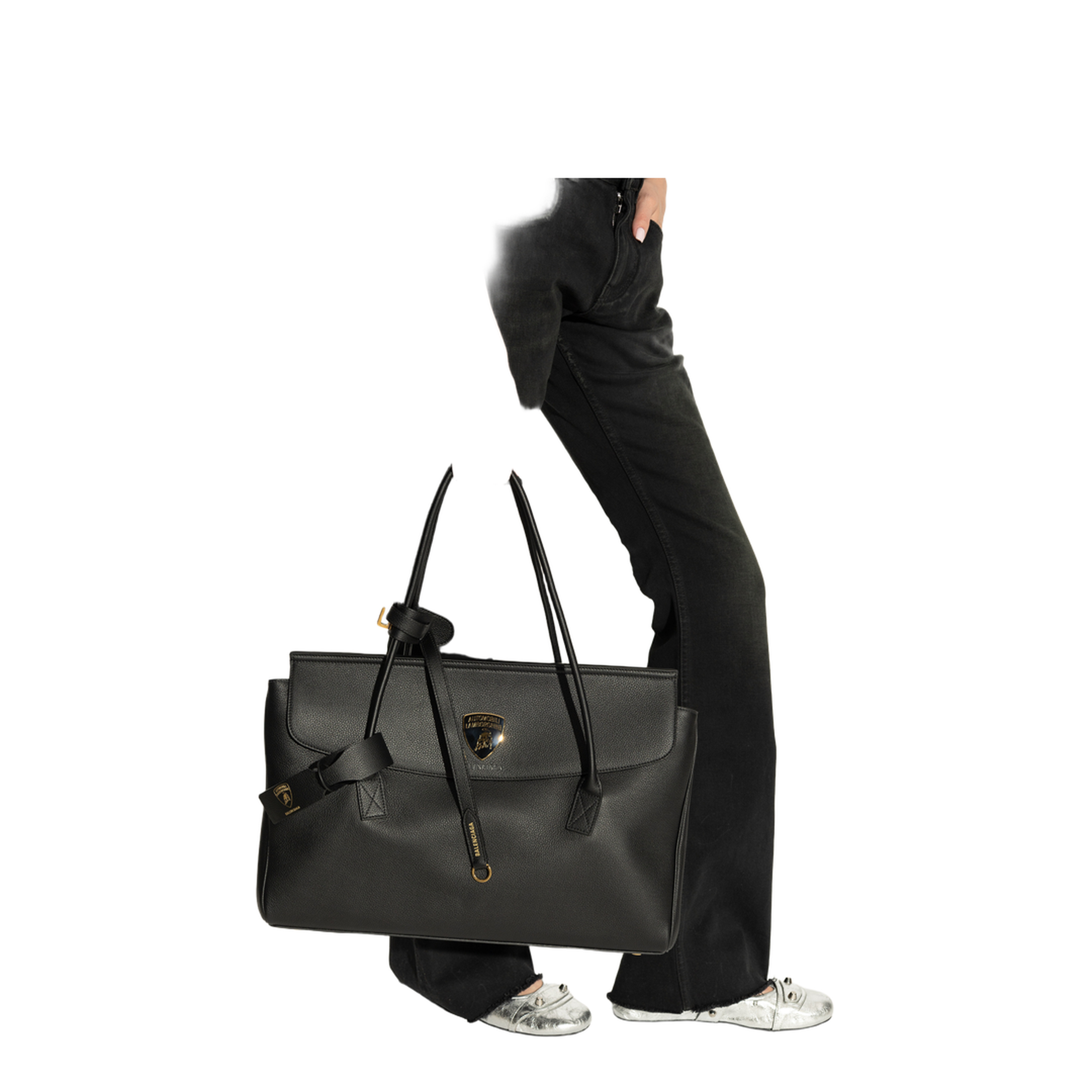 Carrie Calfskin Tote Bag - Black - Image 2