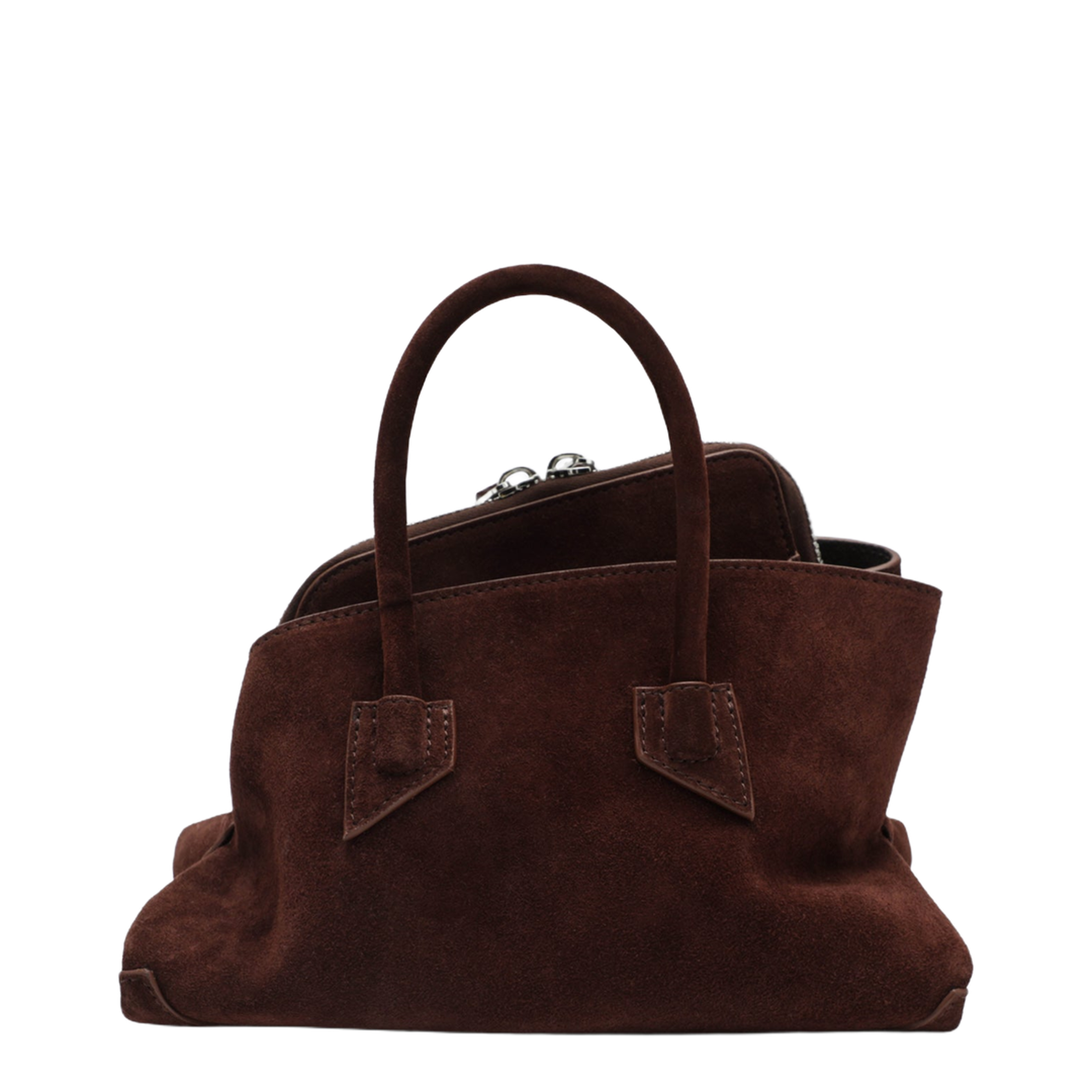 La Passeggiata Mini Suede Top-Handle Bag - Light Brown - Image 2