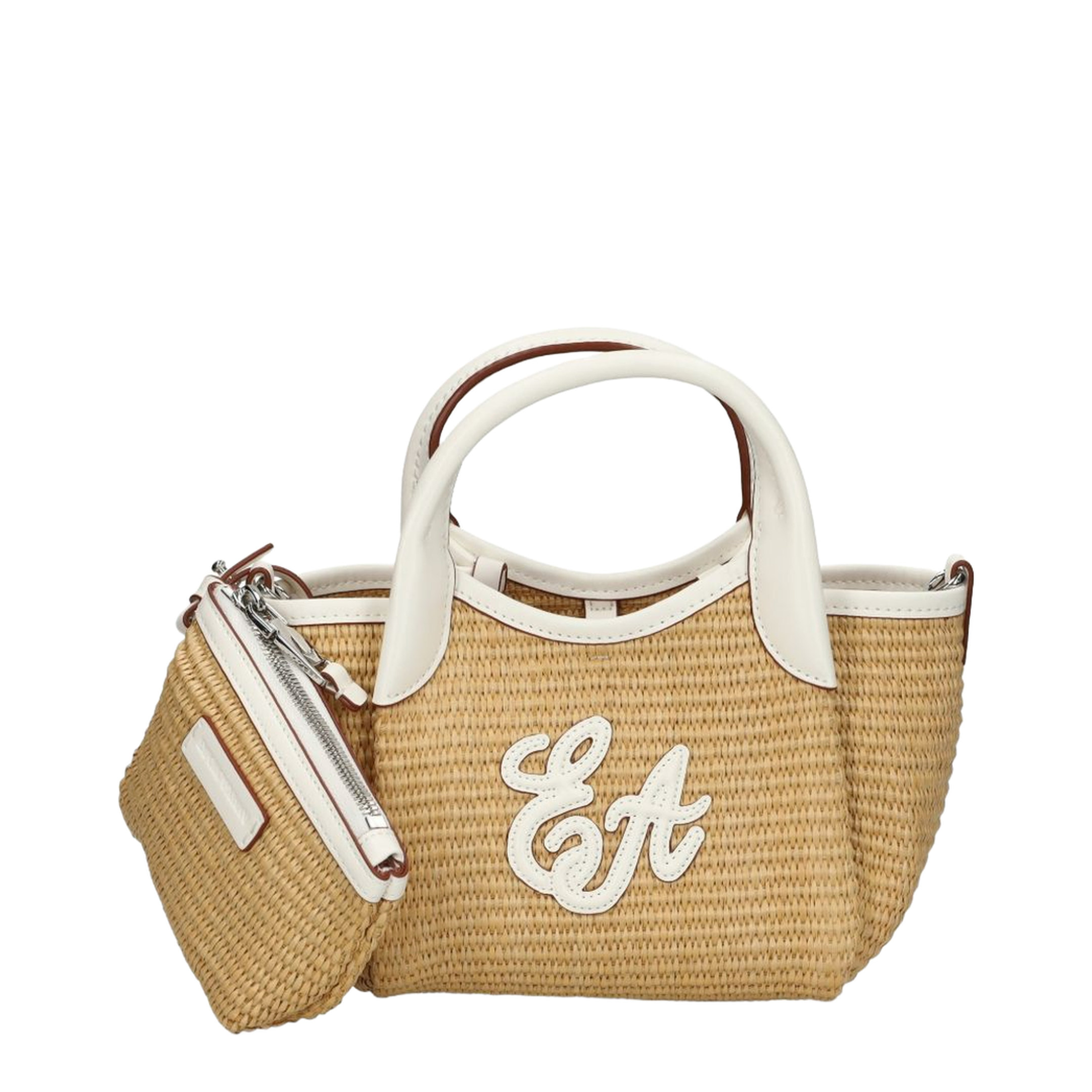Durini 24 S Woven Straw Crossbody Bag - Naturale/Bianco - Image 5