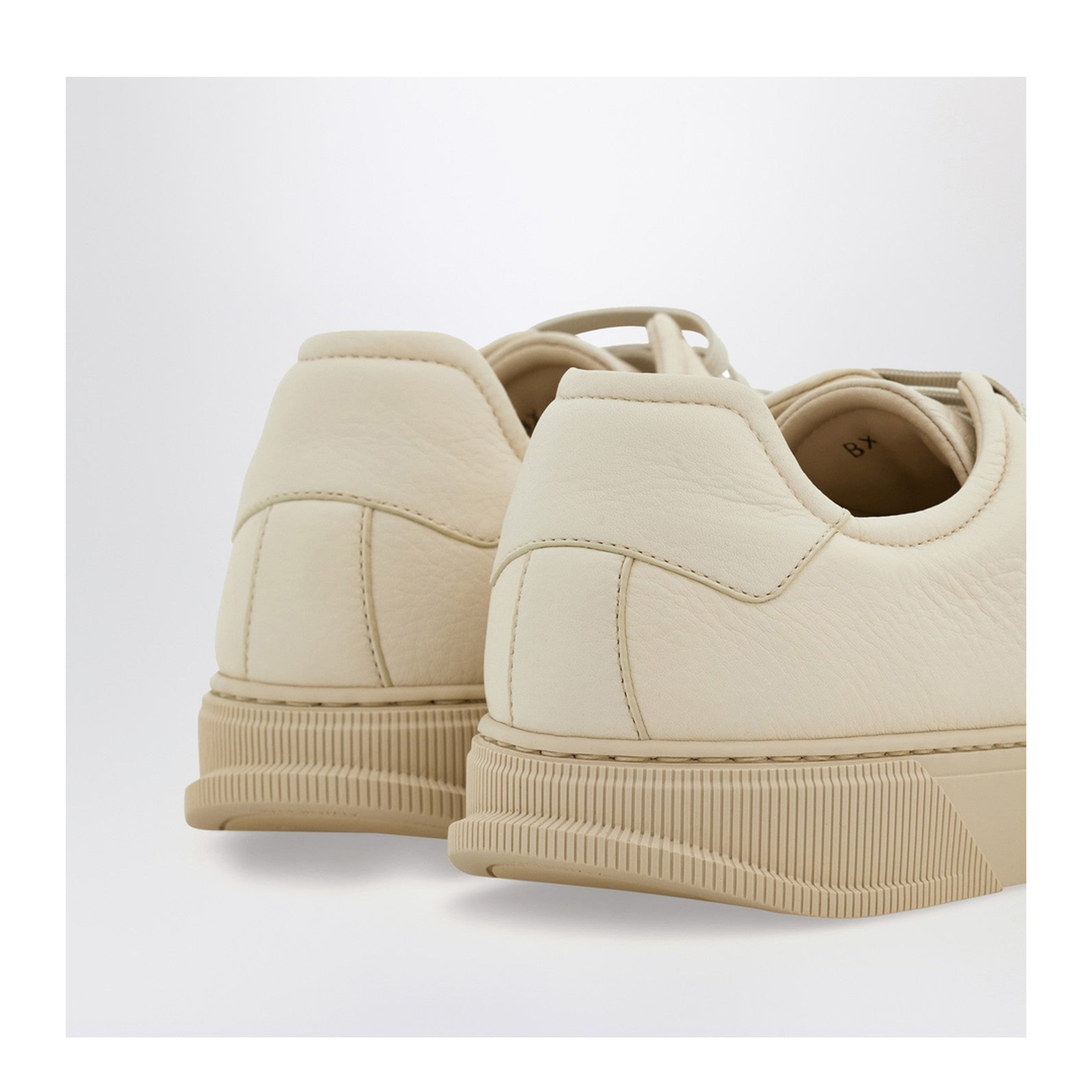Mascarpone-colored leather sneakers - Image 2