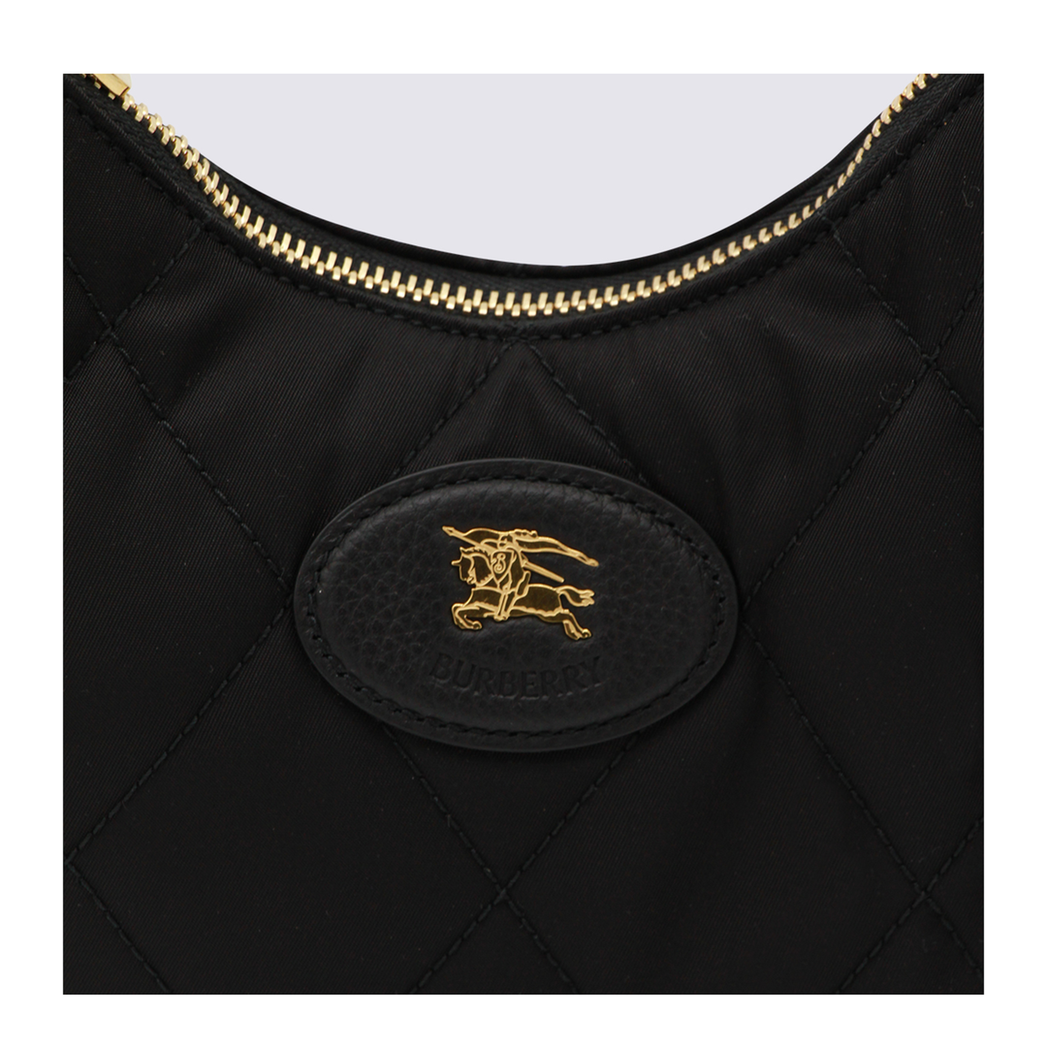 Horseshoe Nylon Crossbody Bag - Black - Image 4