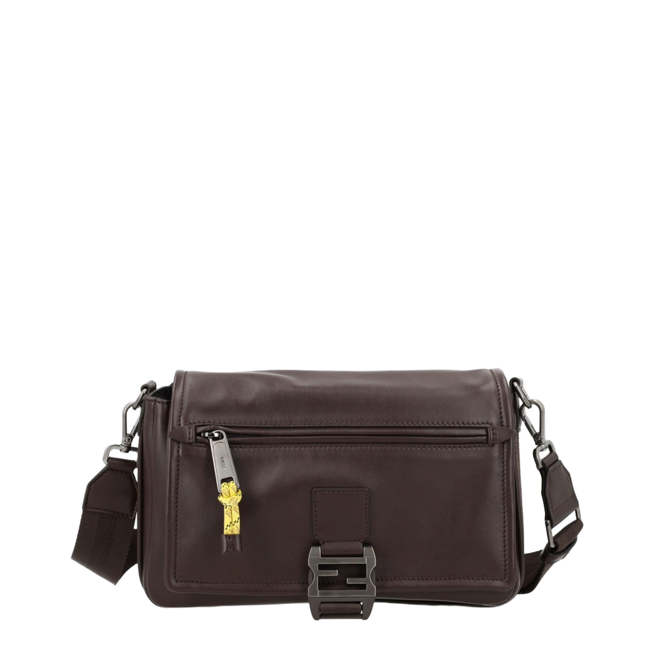 Flux Calf Leather Messenger Bag - Chocolate Brown - Image 1