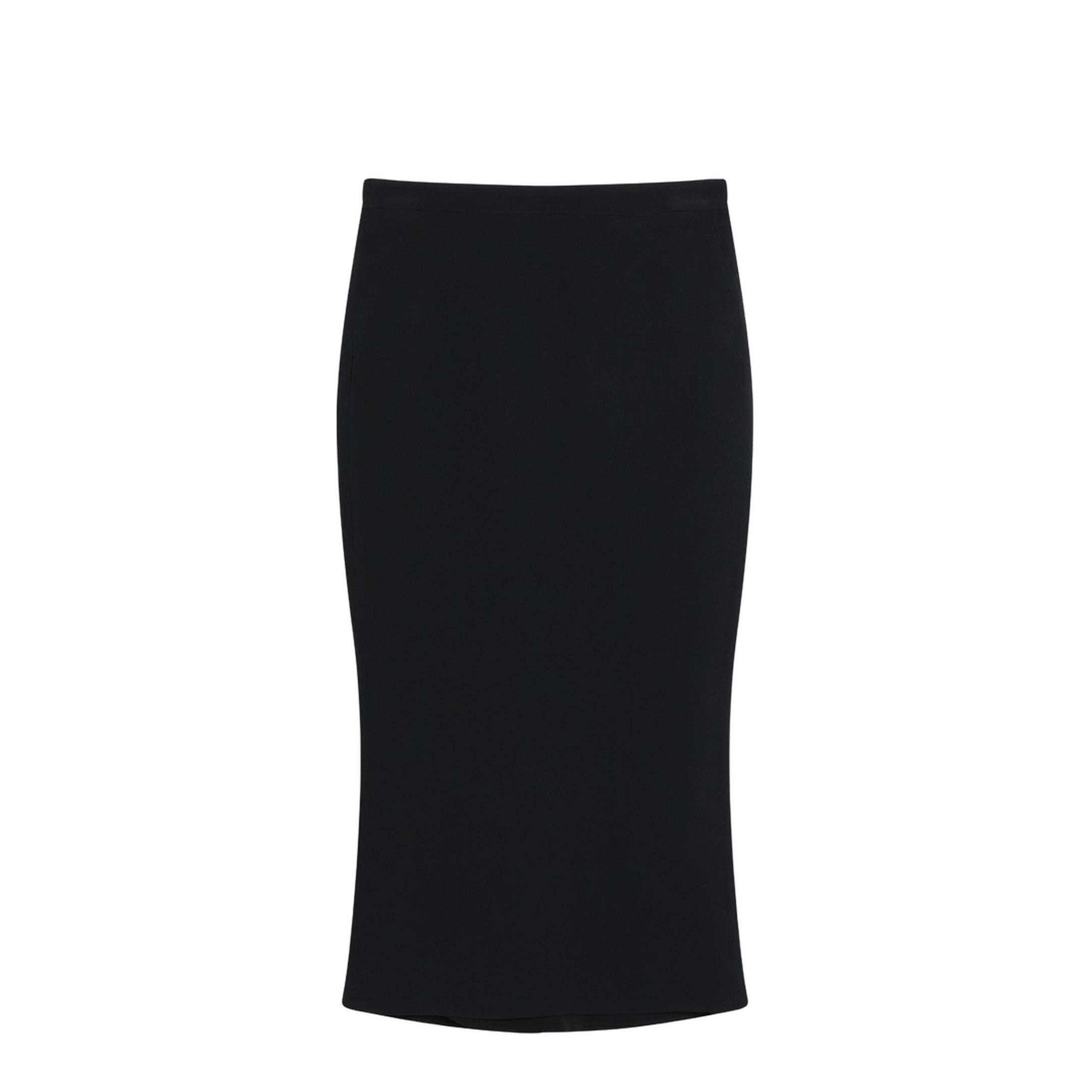 Black Midi Skirt with Pleats on the Back - Image 1