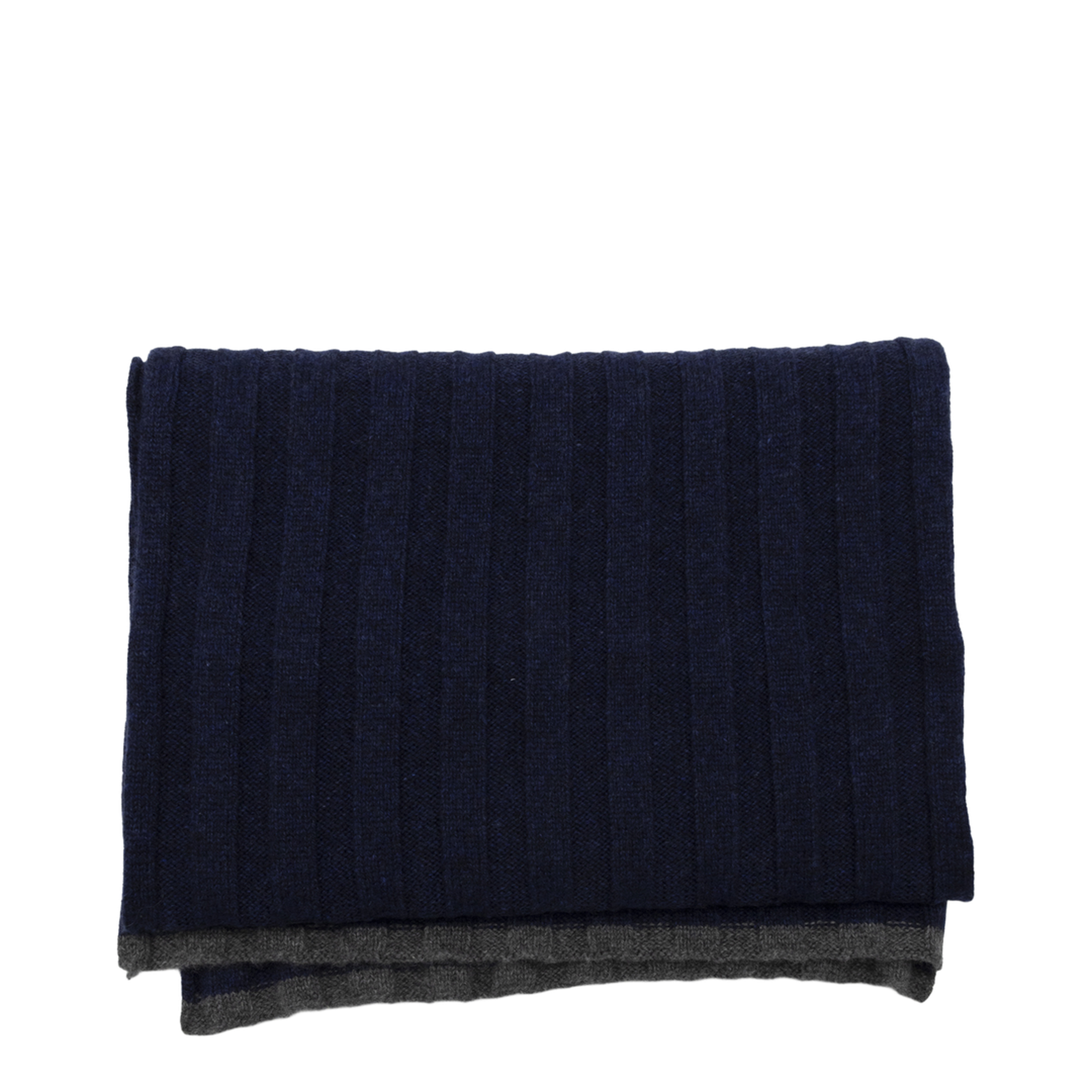 Cashmere Ribbed Scarf - Blue - Image 3