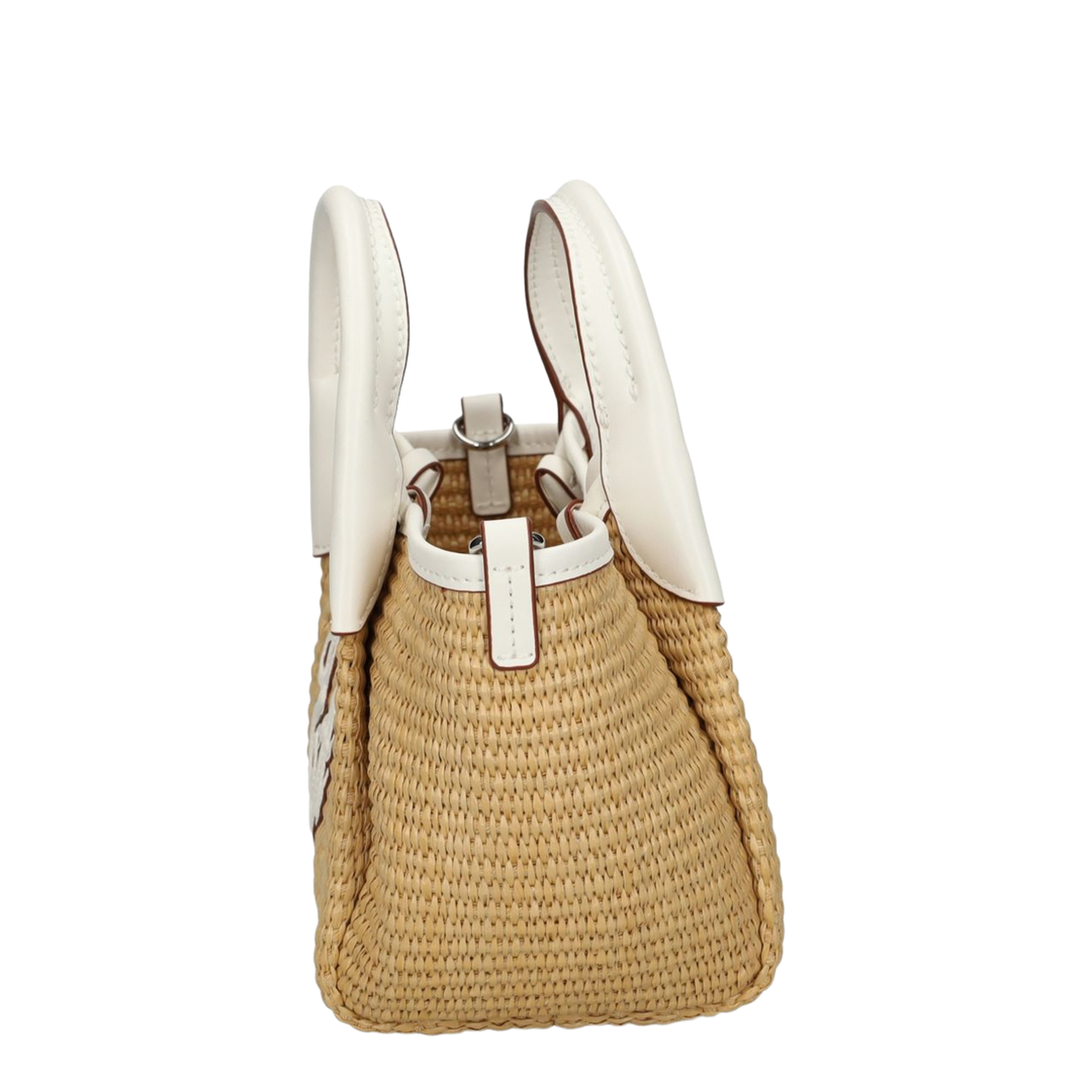 Durini 24 S Woven Straw Crossbody Bag - Naturale/Bianco - Image 4