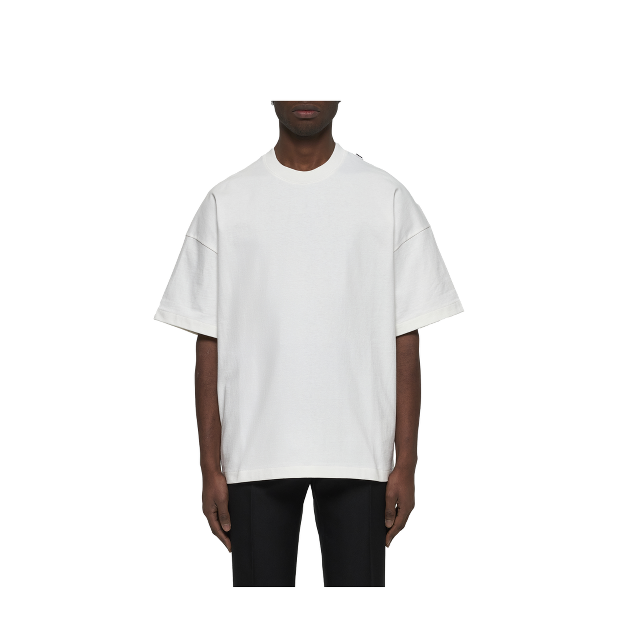 Ivory Cotton Crewneck T-Shirt - Image 2