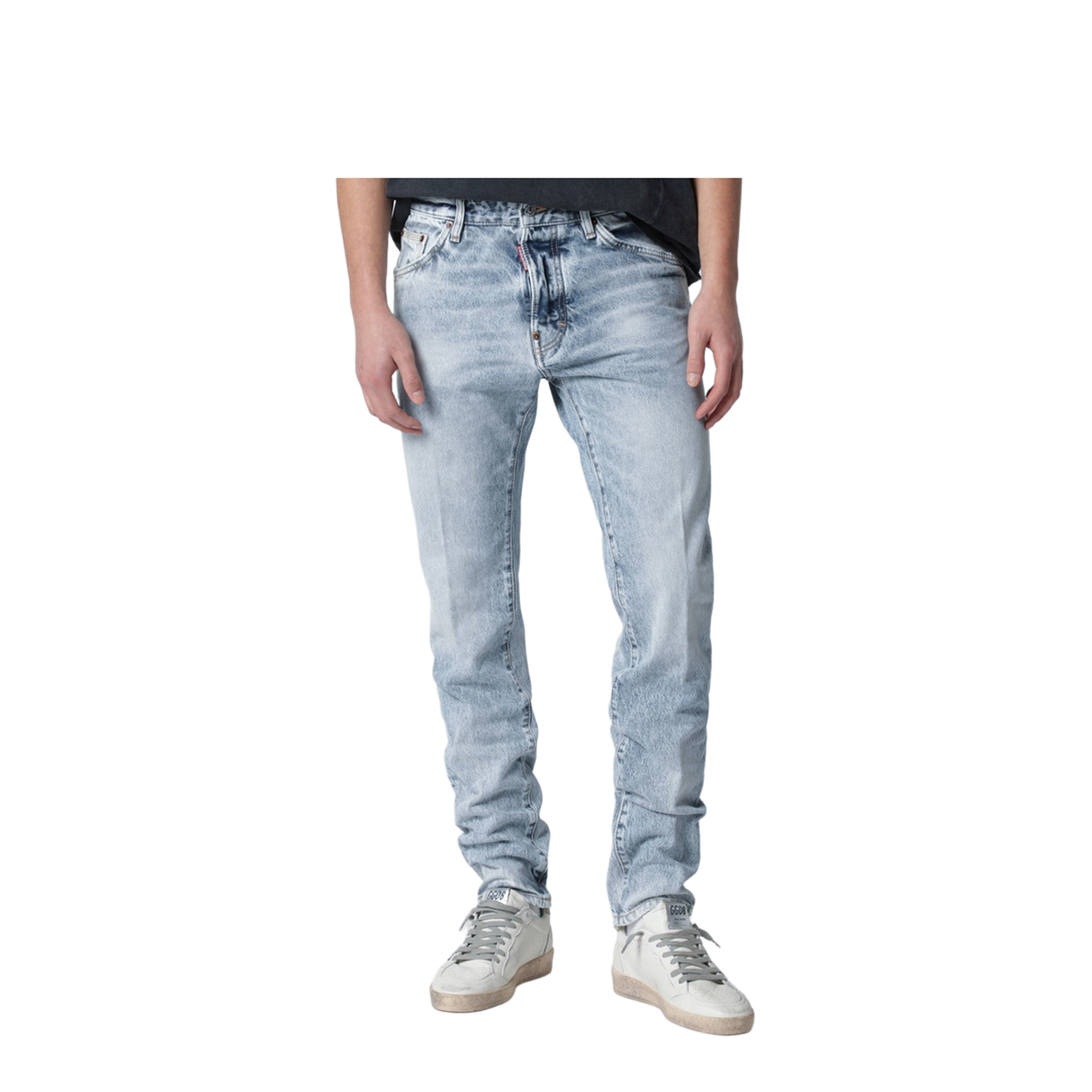 Vintage-effect stretch denim jeans - Image 1