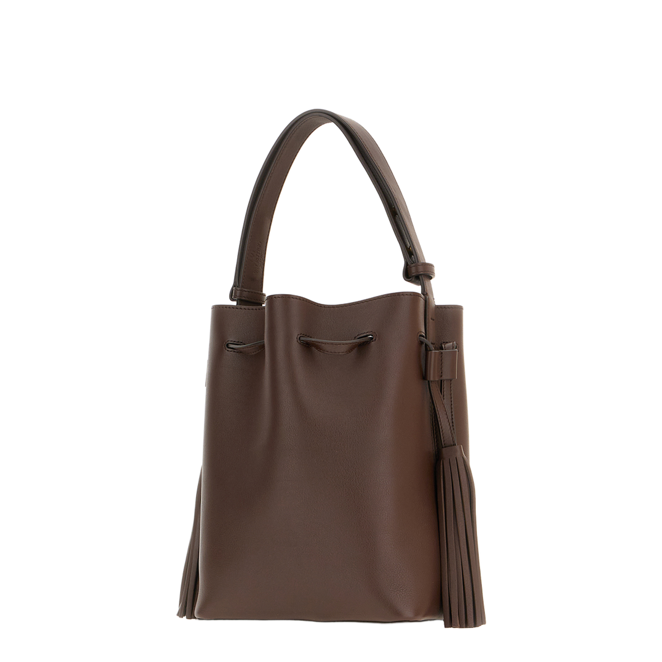 So Seau Medium Leather Bucket Bag - Dark Coffee - Image 2