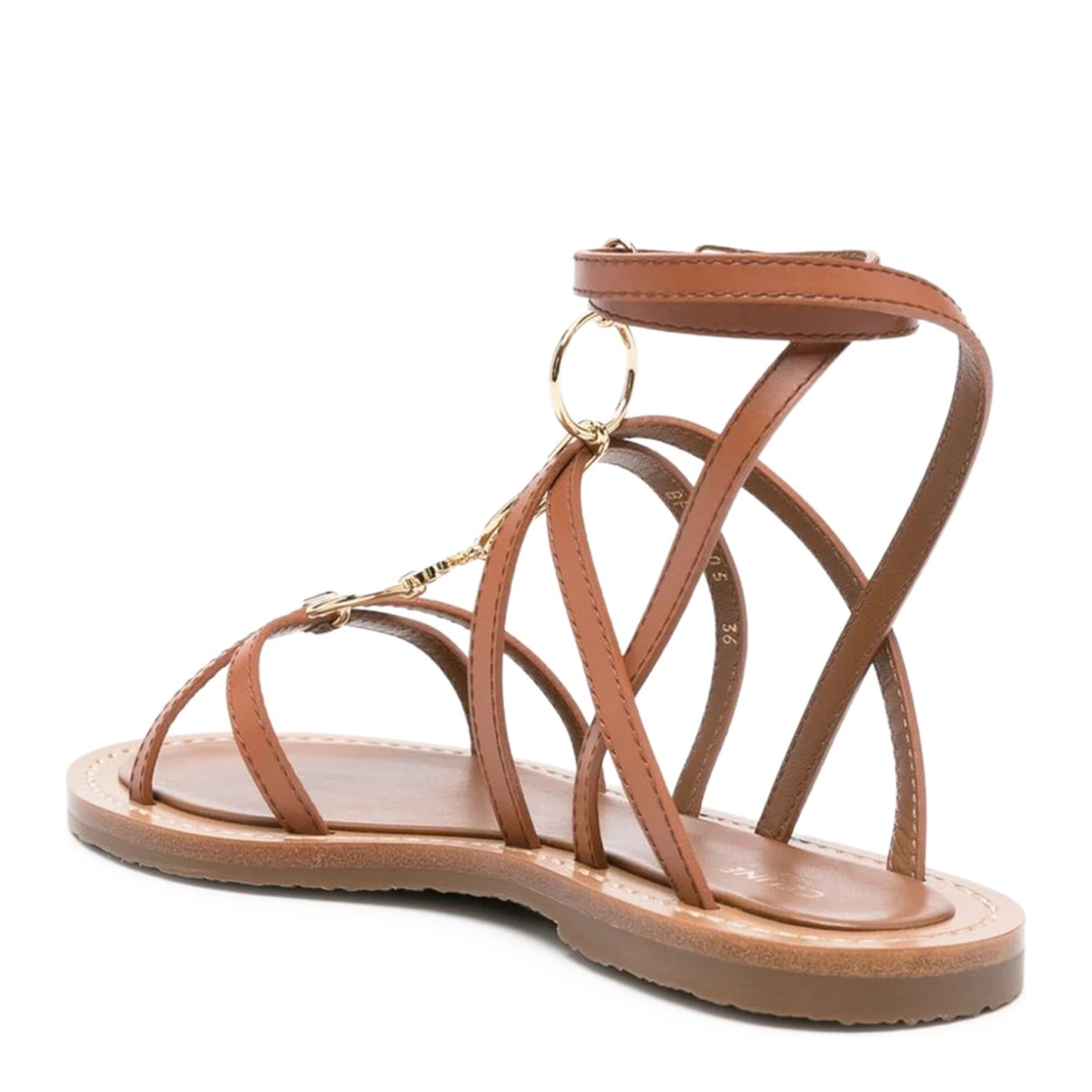 Lympia Sandals with Decorative Straps in Brown - Image 4