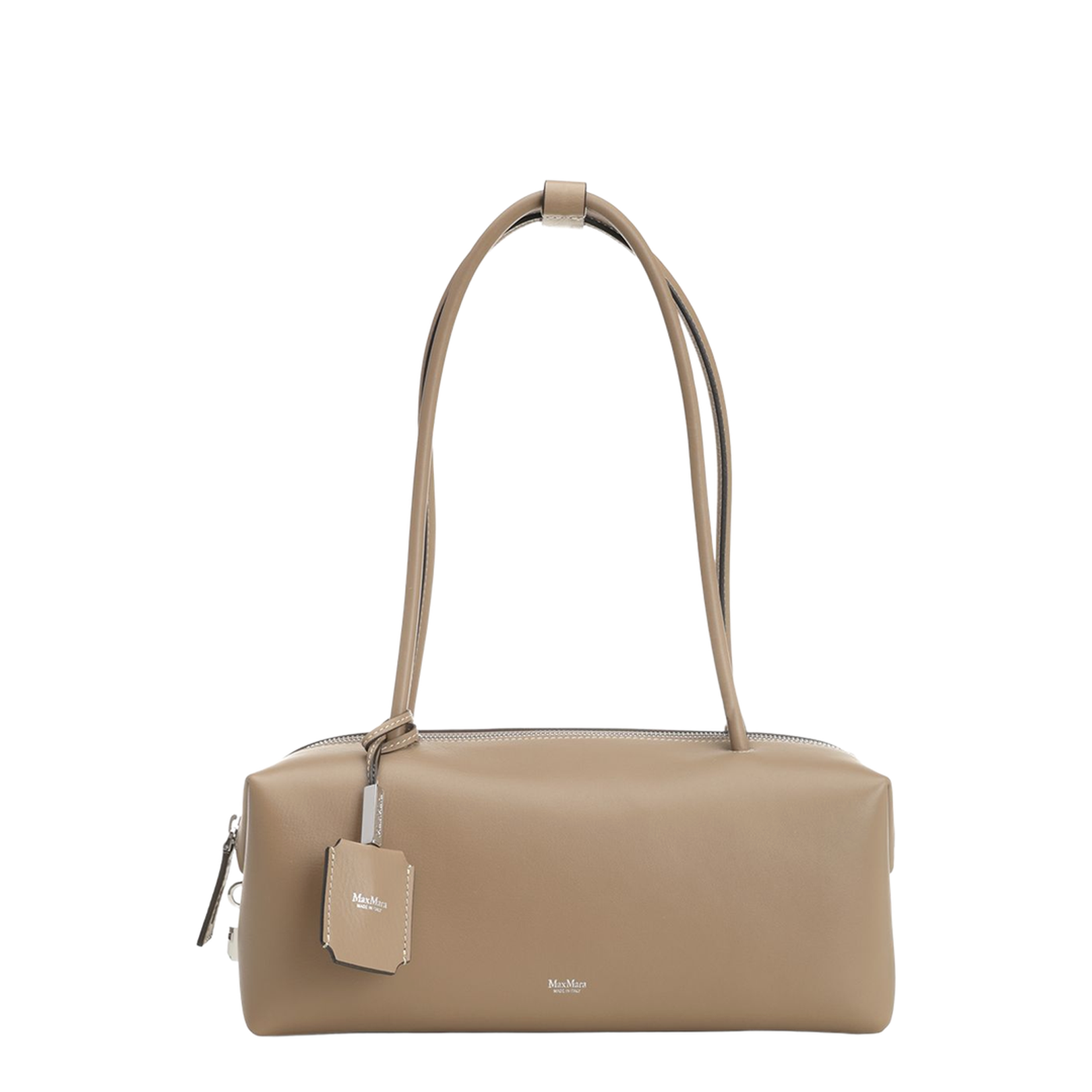 Hold All String Small Square Bauletto Shoulder Bag Light Brown - Image 1