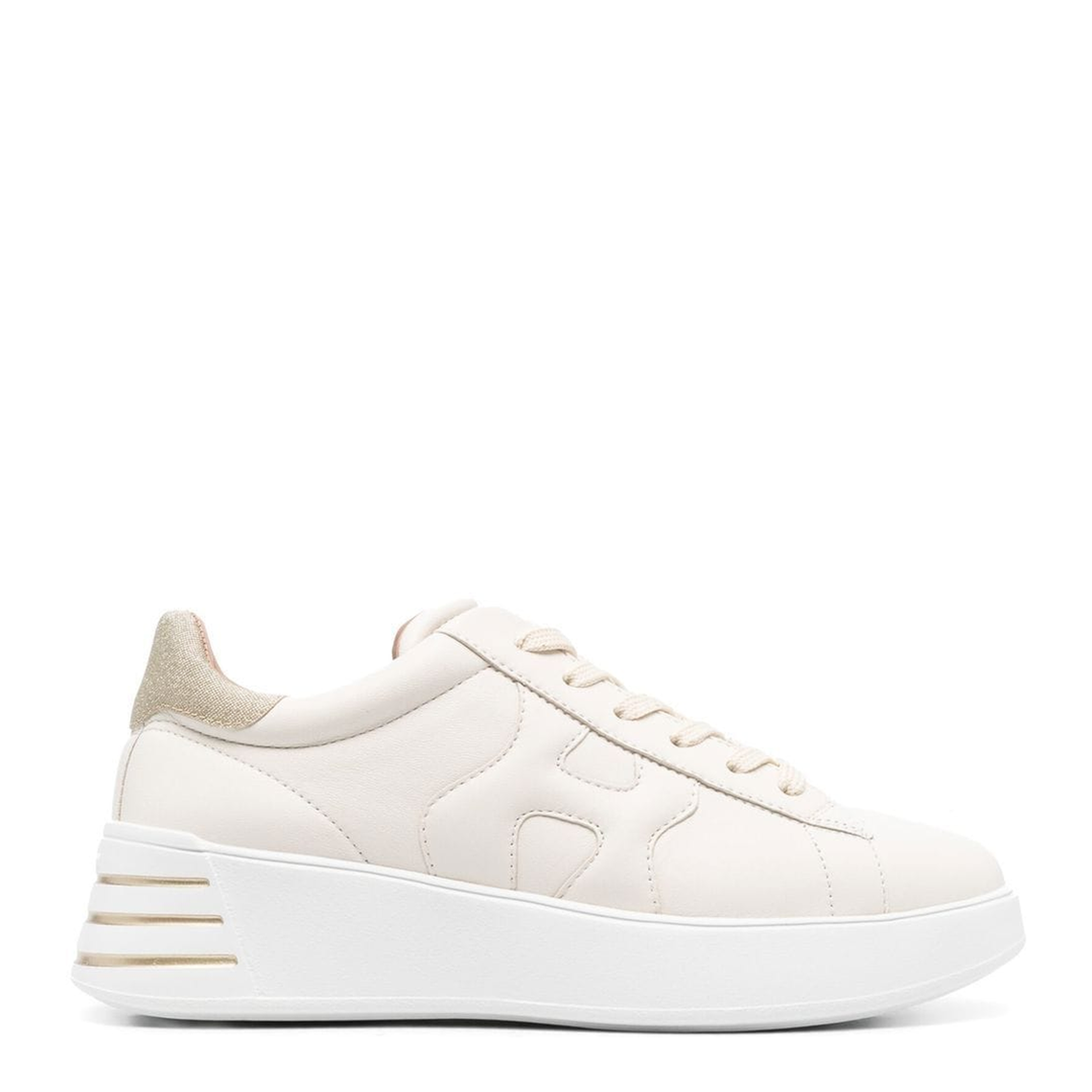 Glitter-Detail Leather Sneakers - Image 1