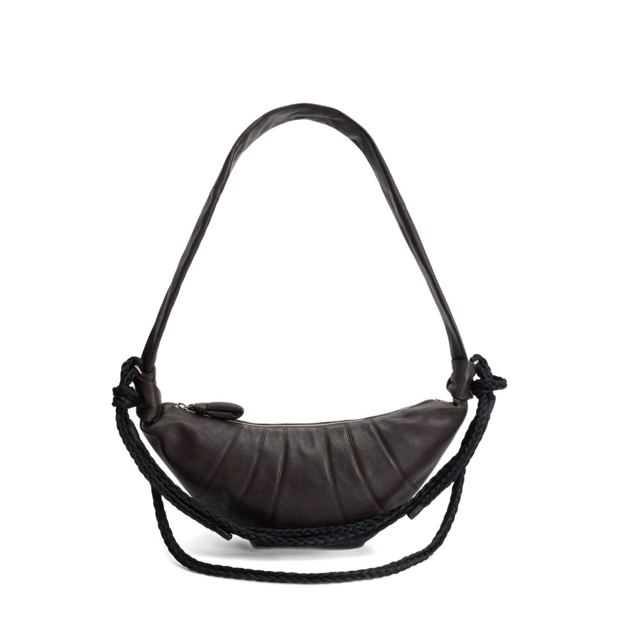 Croissant Medium Leather Shoulder Bag - Dark Brown - Image 1