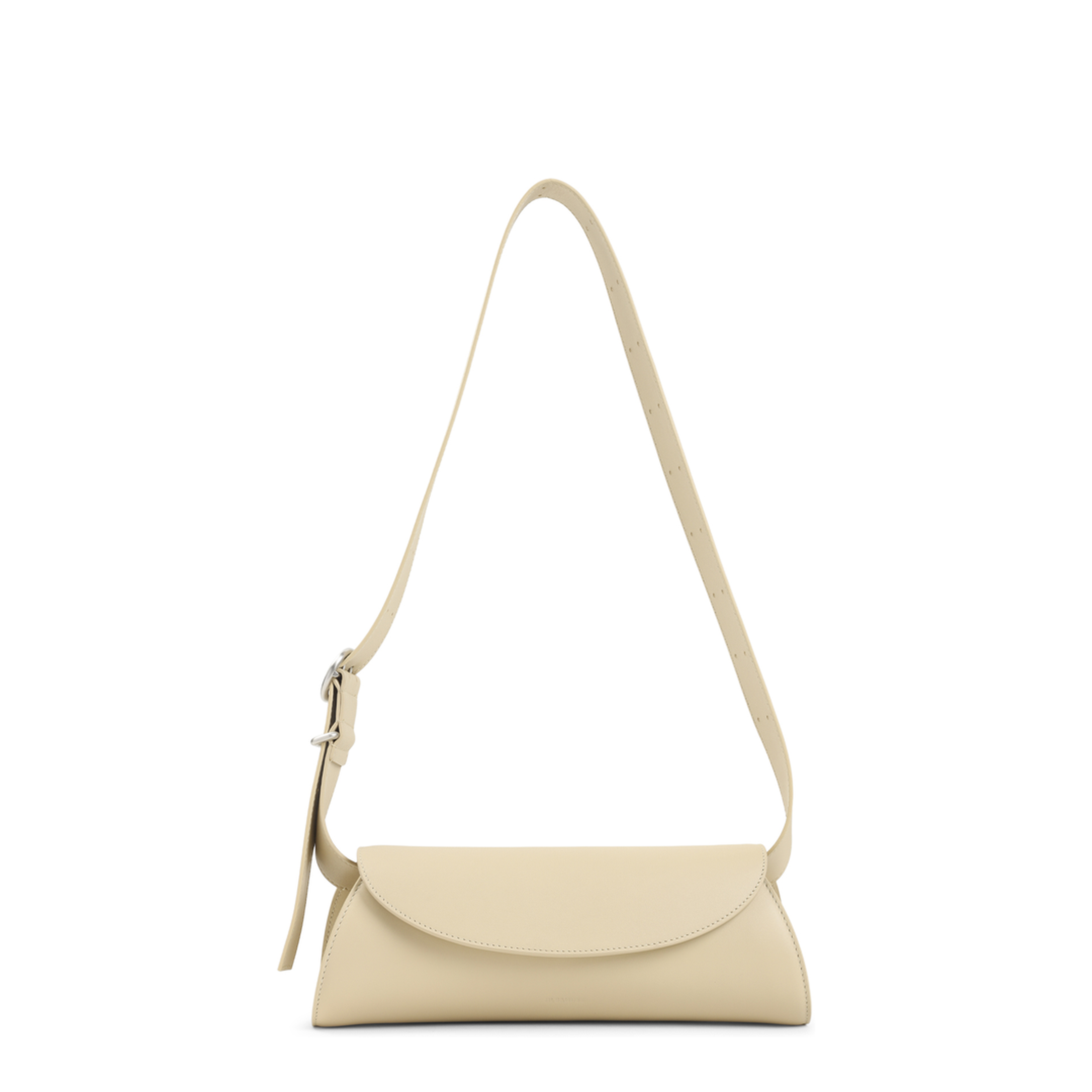 Beige Leather Small Cannolo Shoulder Bag - Image 1