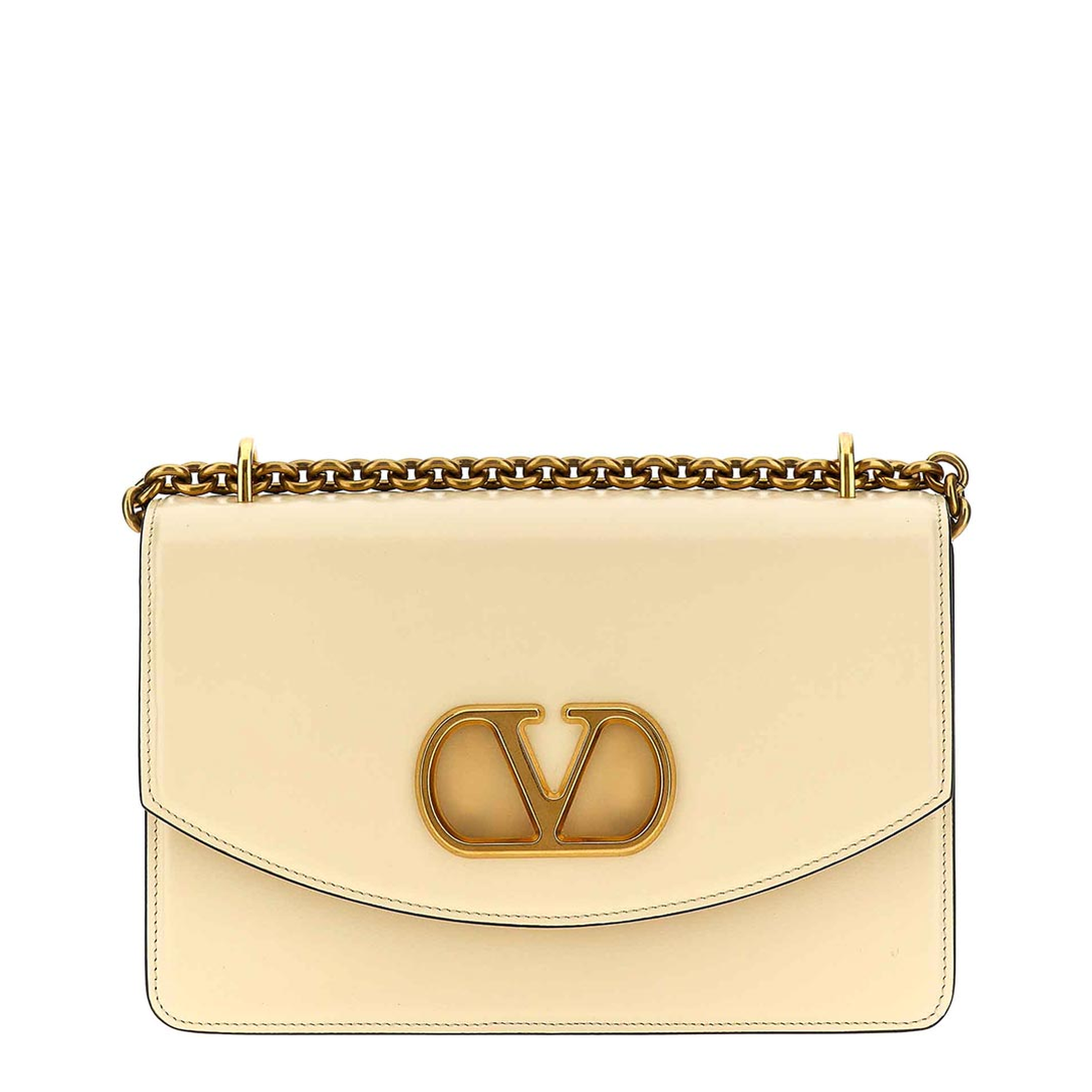 VLogo Signature Calfskin Shoulder Bag - Ivory - Image 5