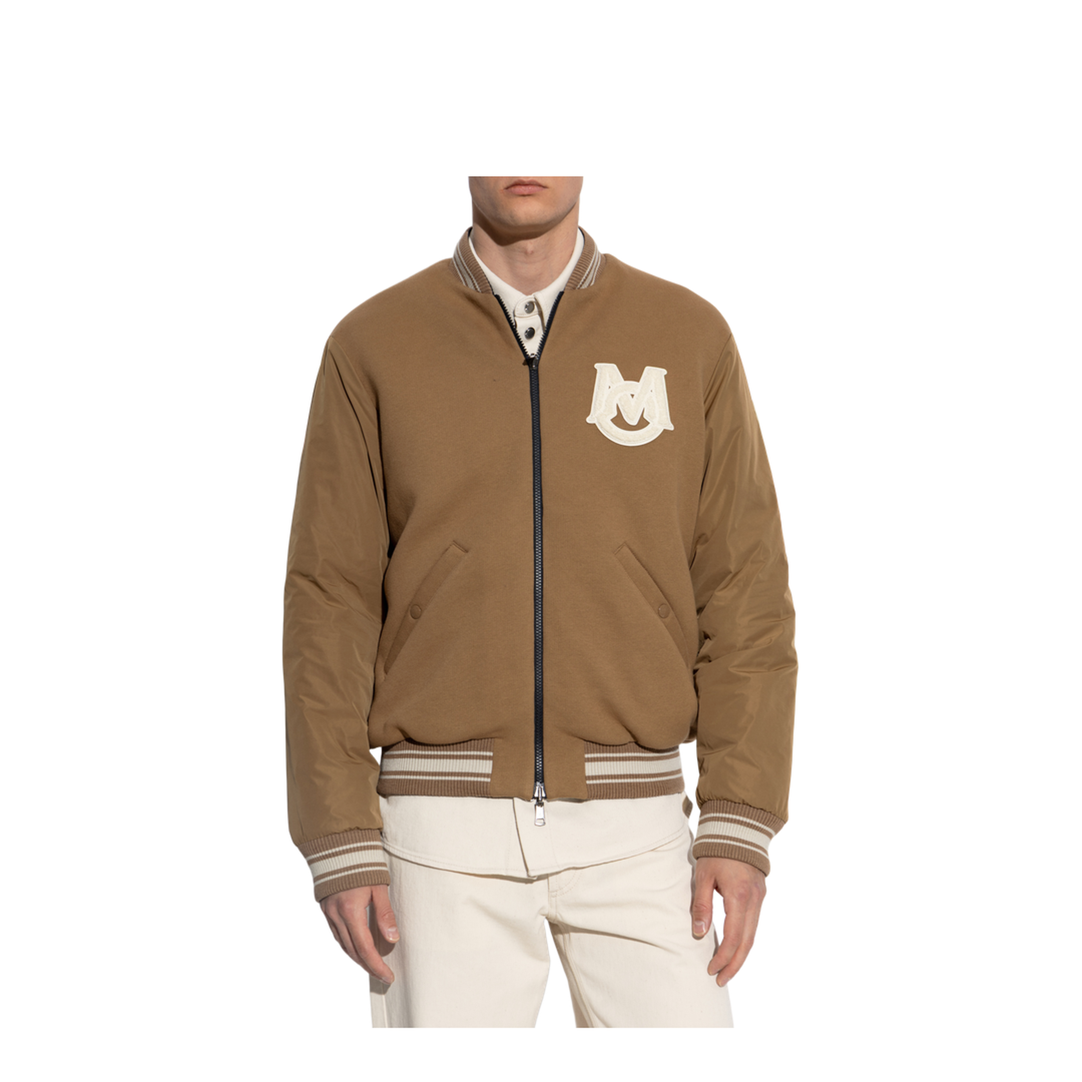 Camel Beige Vennes Reversible Down Bomber Jacket - Image 4