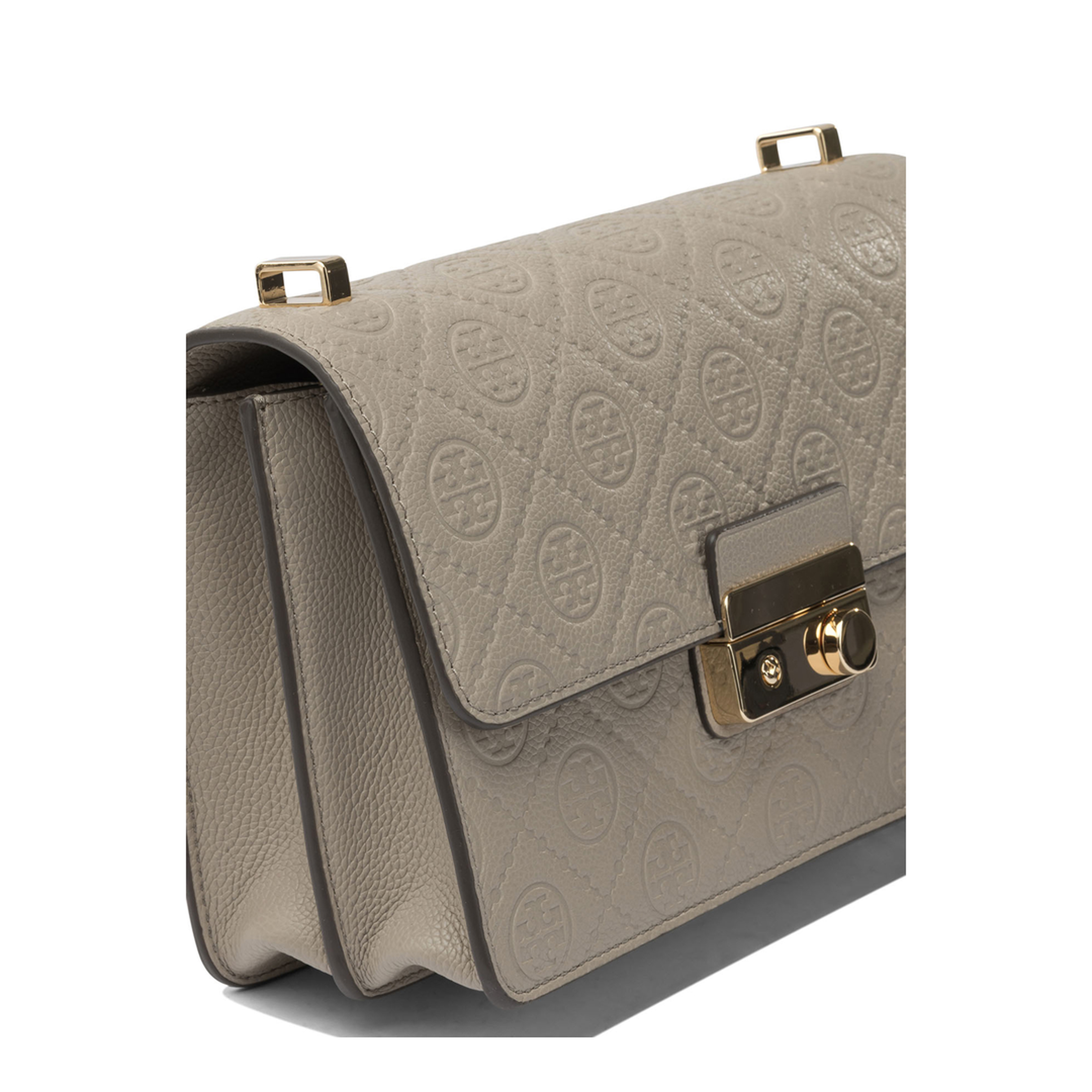 T Monogram Pebbled Leather Shoulder Bag - Chicory Brown - Image 4