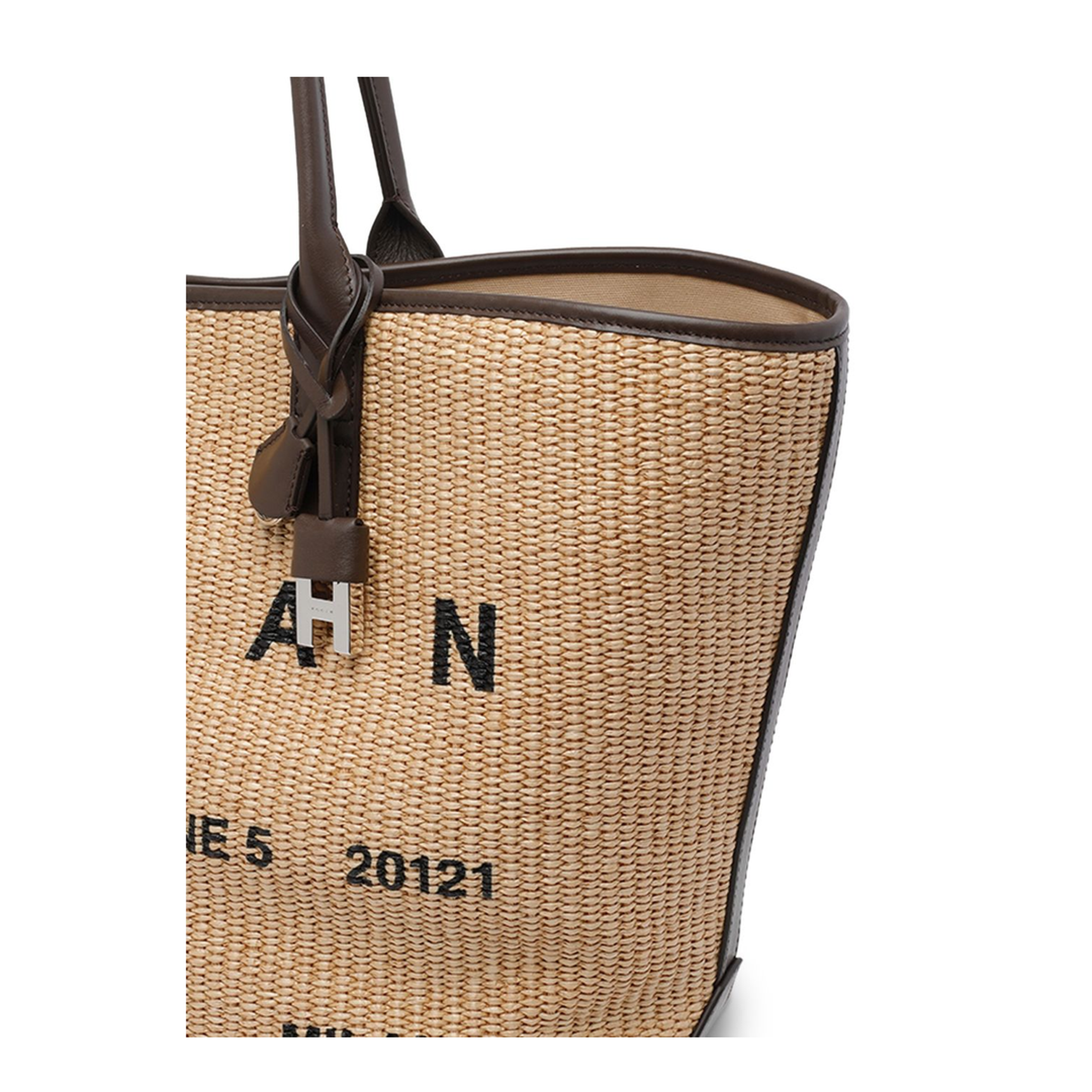 Address Medium Raffia Tote Bag - Beige - Image 2