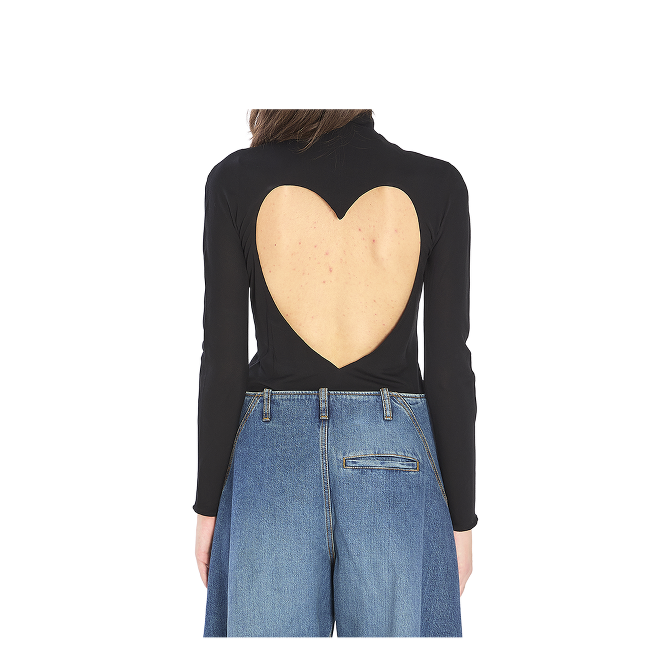 Fluid Jersey Bodysuit with Heart Cut-Out - Image 4