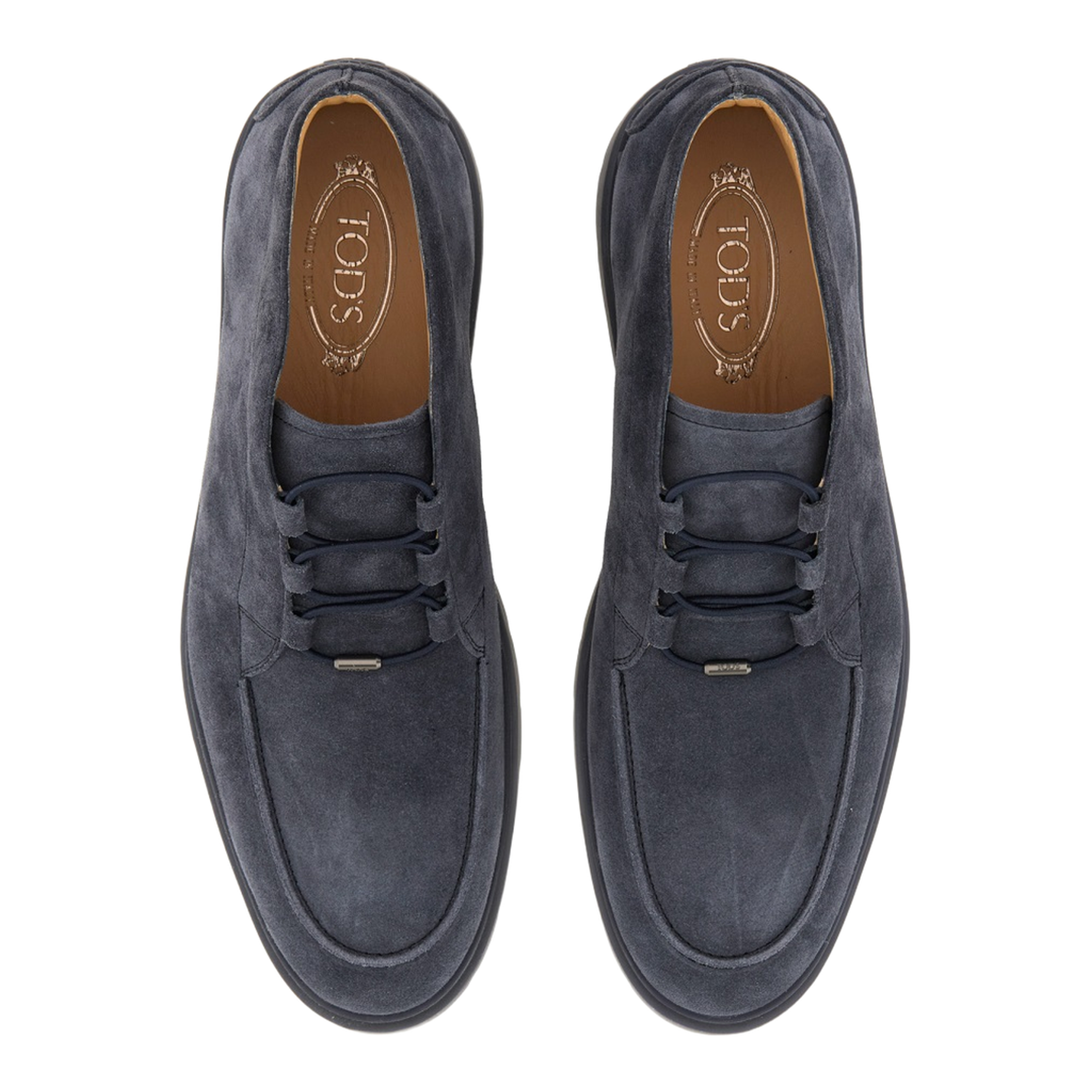 Blue Front Lace-Up Fastening Round Toe Branded Insole - Image 6