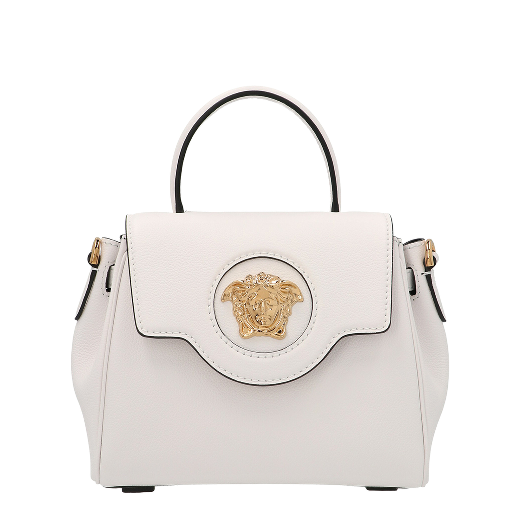 La Medusa Small Leather Top-Handle Bag - Optical White - Image 1