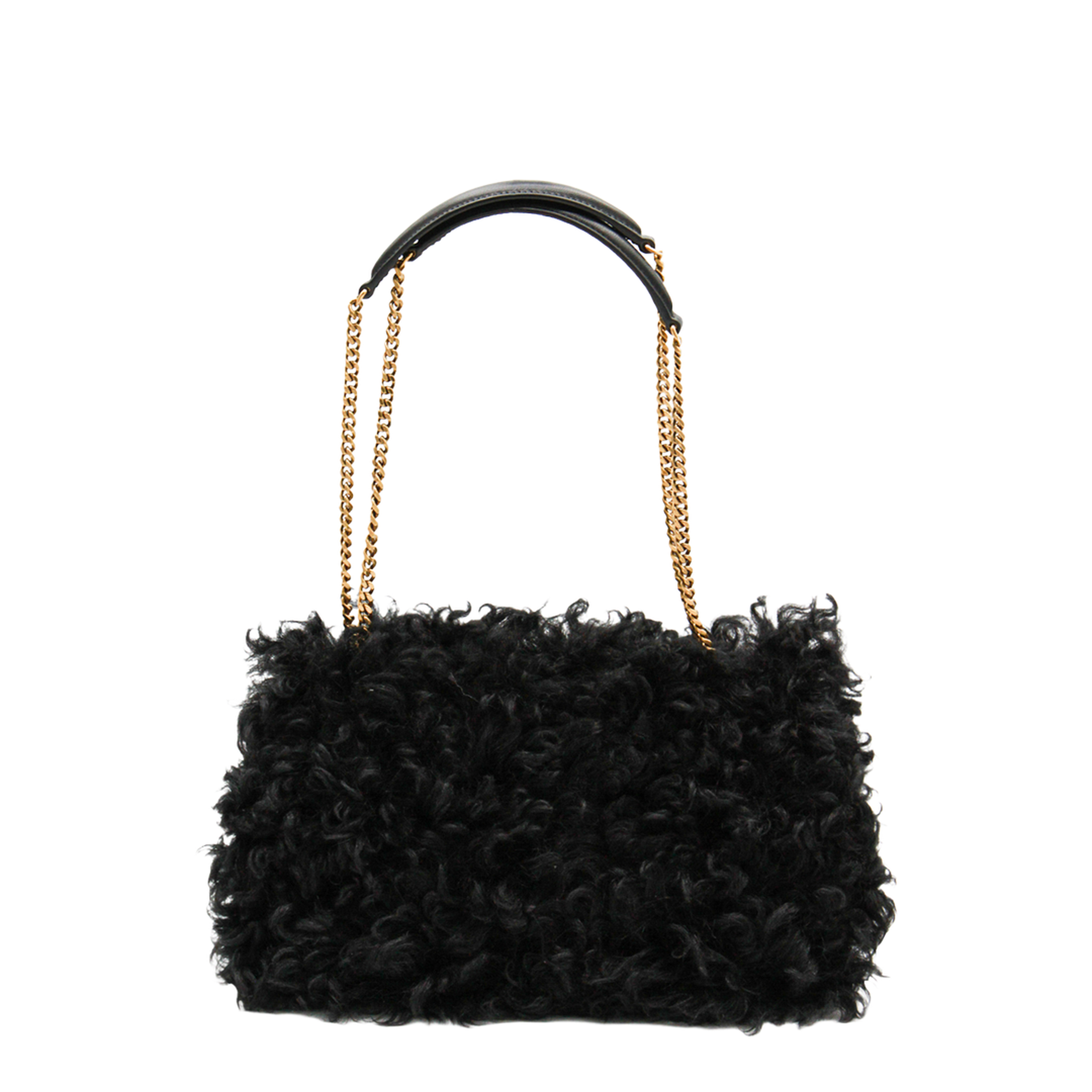 Jamie Medium Shearling Bag - Black - Image 5