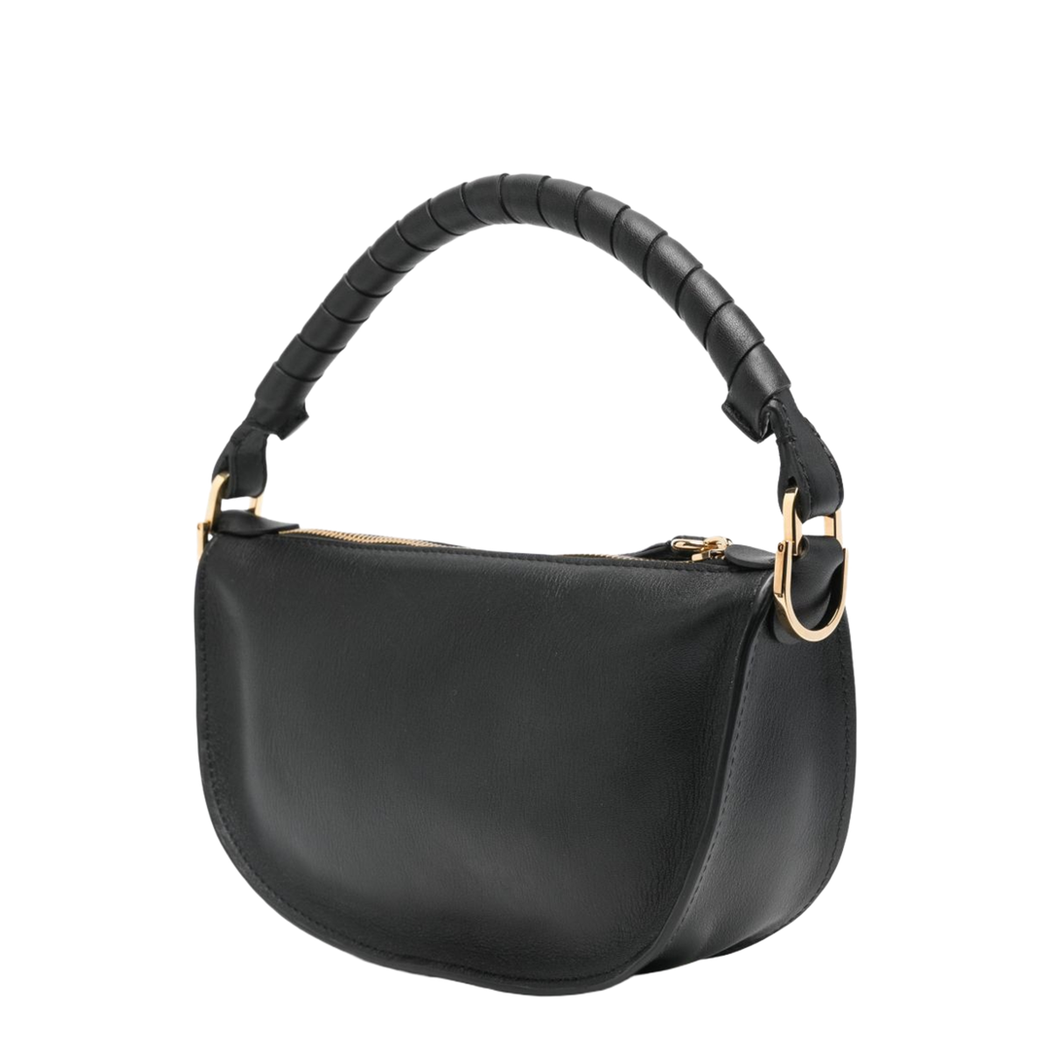 Marcie Mini Calfskin Saddle Bag - Black - Image 4