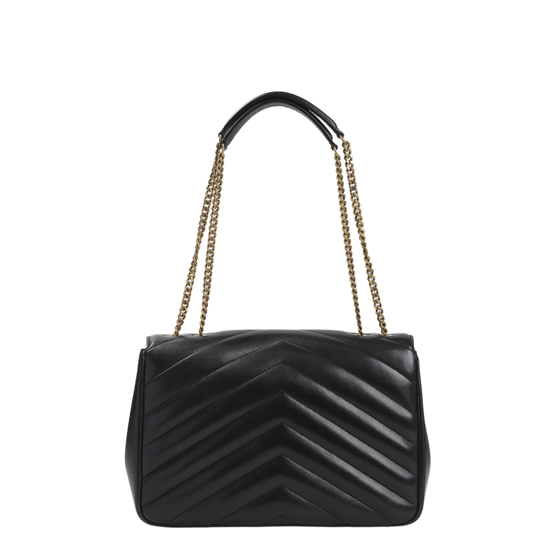Loulou Large Matelassé Lambskin Shoulder Bag - Black - Image 4