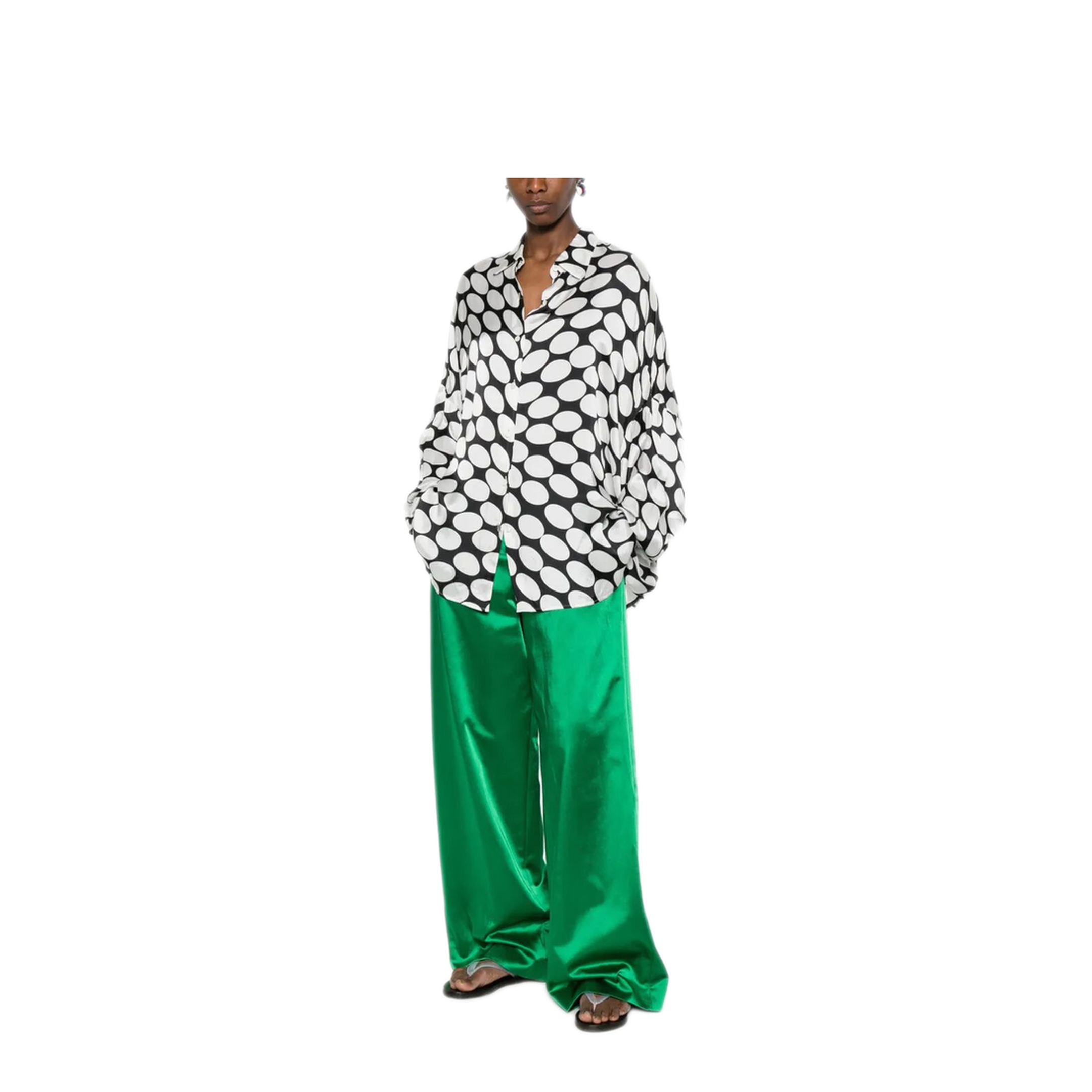 Casia Viscose Shirt with Large Polka Dot-Motif - Image 2